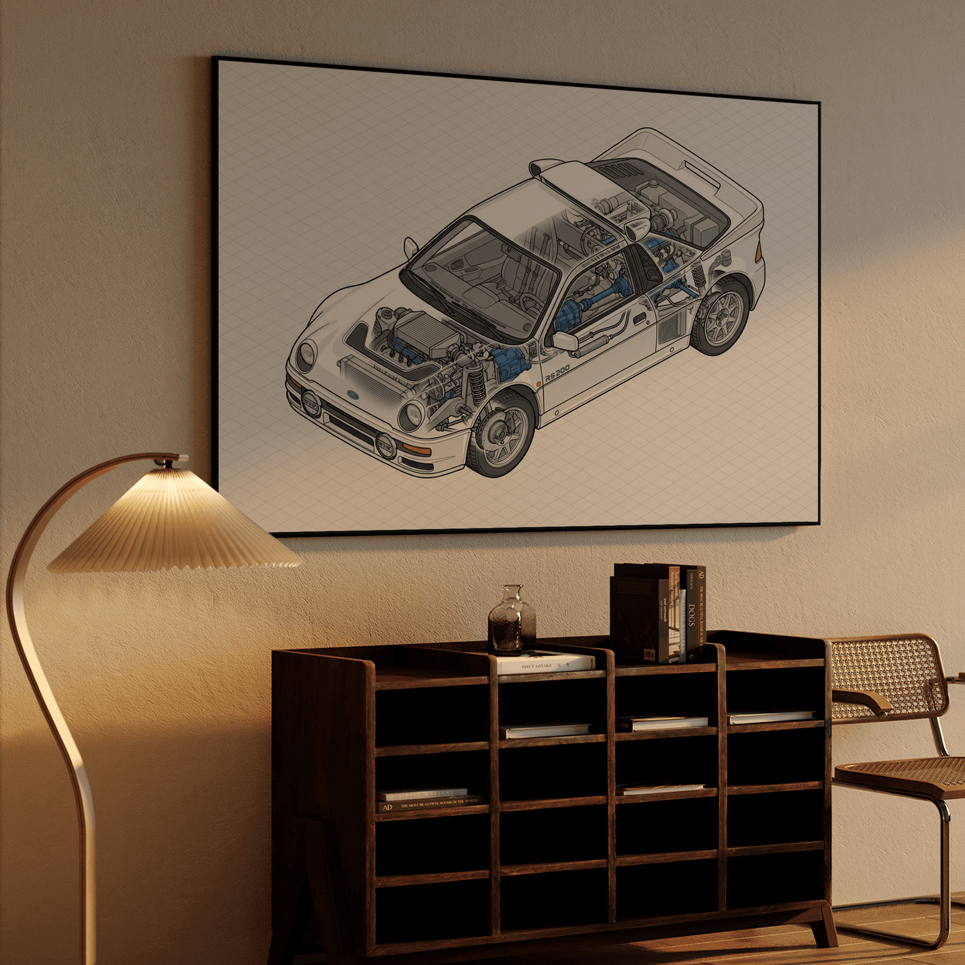 Ford RS200 Isometric Cutaway Illustration