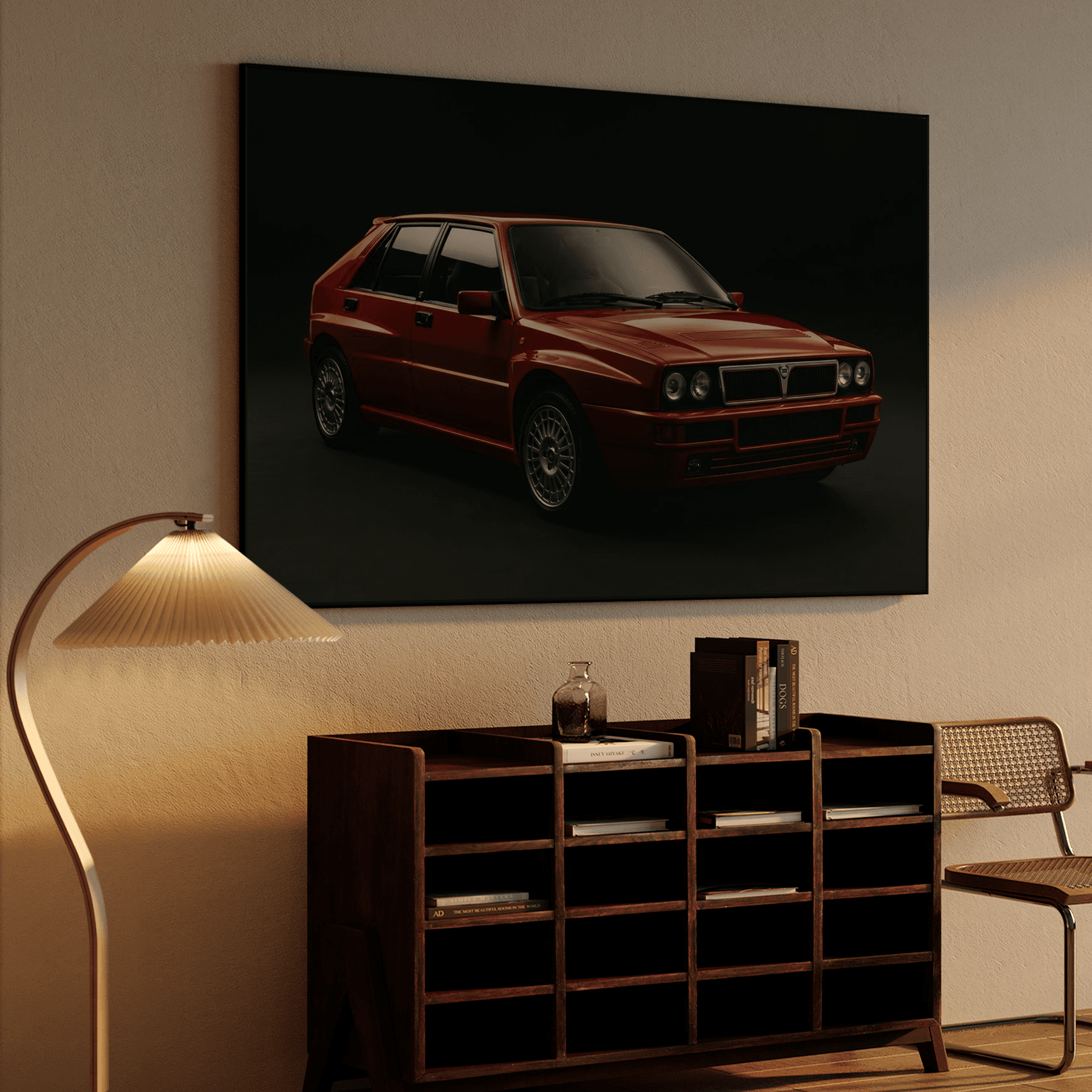 Lancia Delta HF Integrale Red Studio Portrait