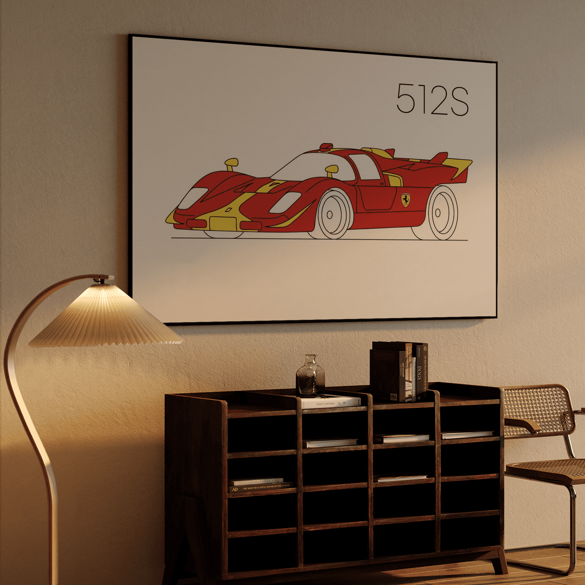 Ferrari 512S Minimalist Line Art