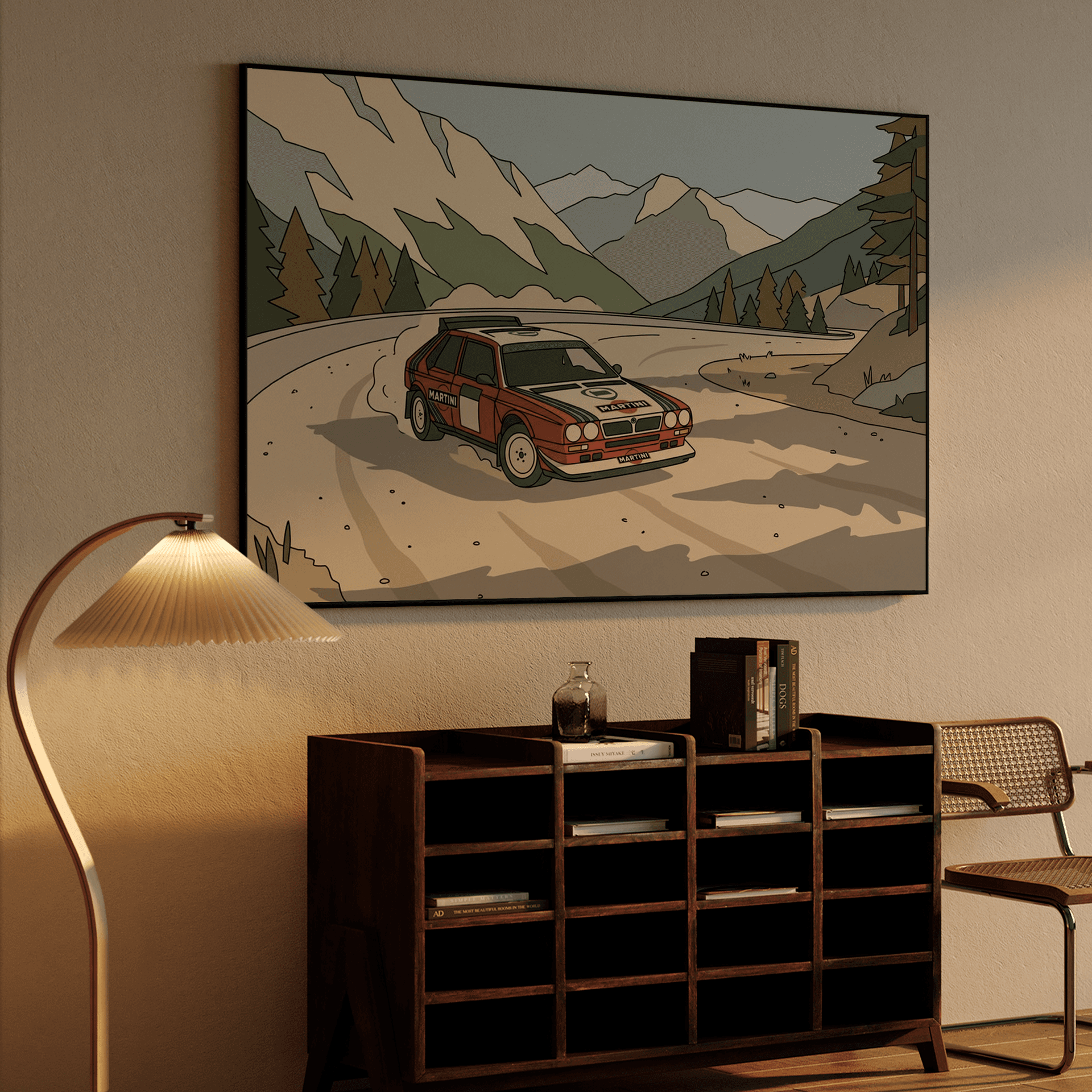 Alpine Slide - Lancia Delta S4 Line Art Poster