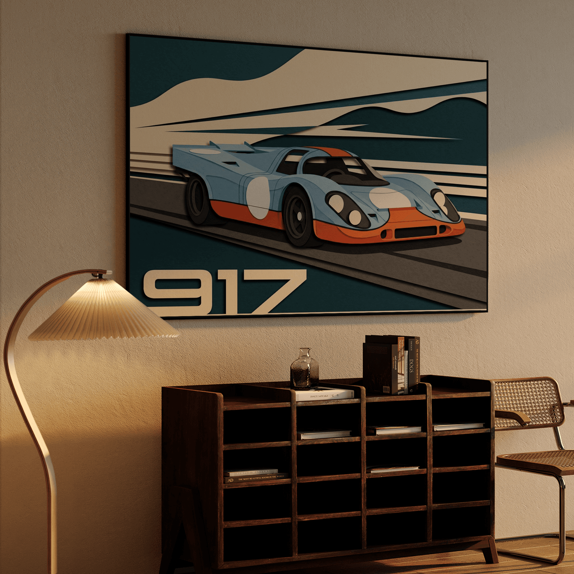 Porsche 917 Gulf Livery Paper Cutout Racer