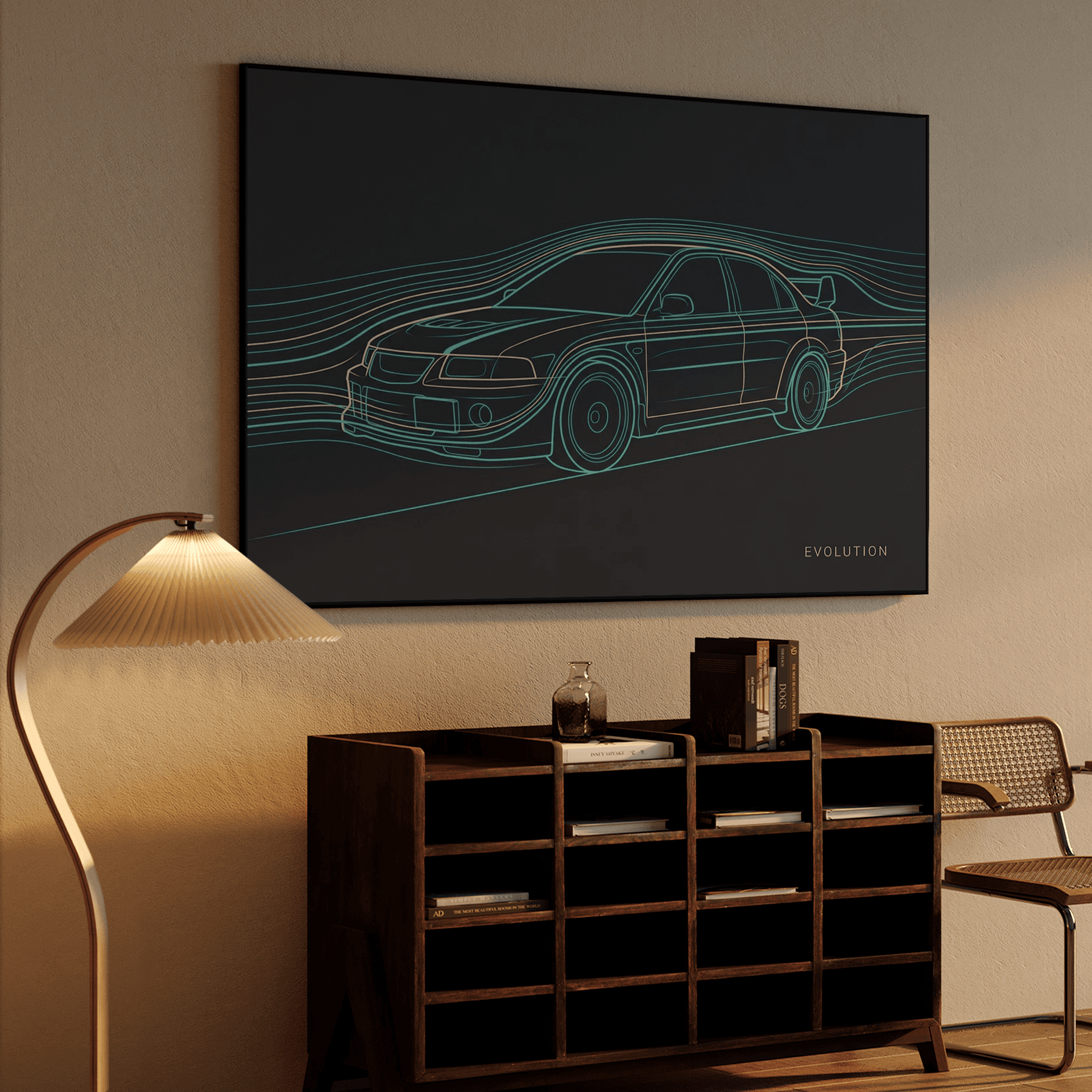 Mitsubishi Lancer Evo Wind Tunnel Aerodynamics Art