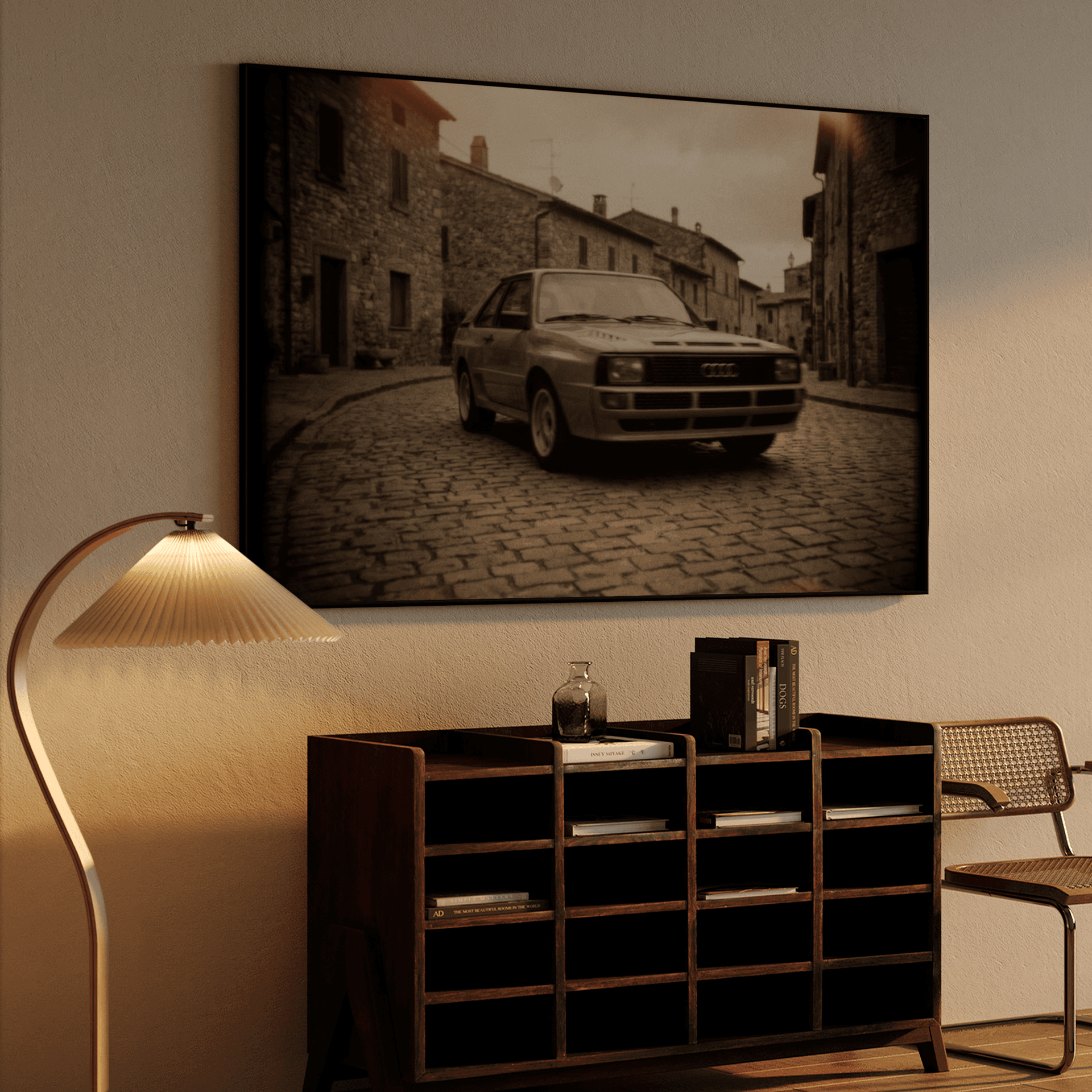 Audi Sport Quattro Sepia Village Cobblestone Photography