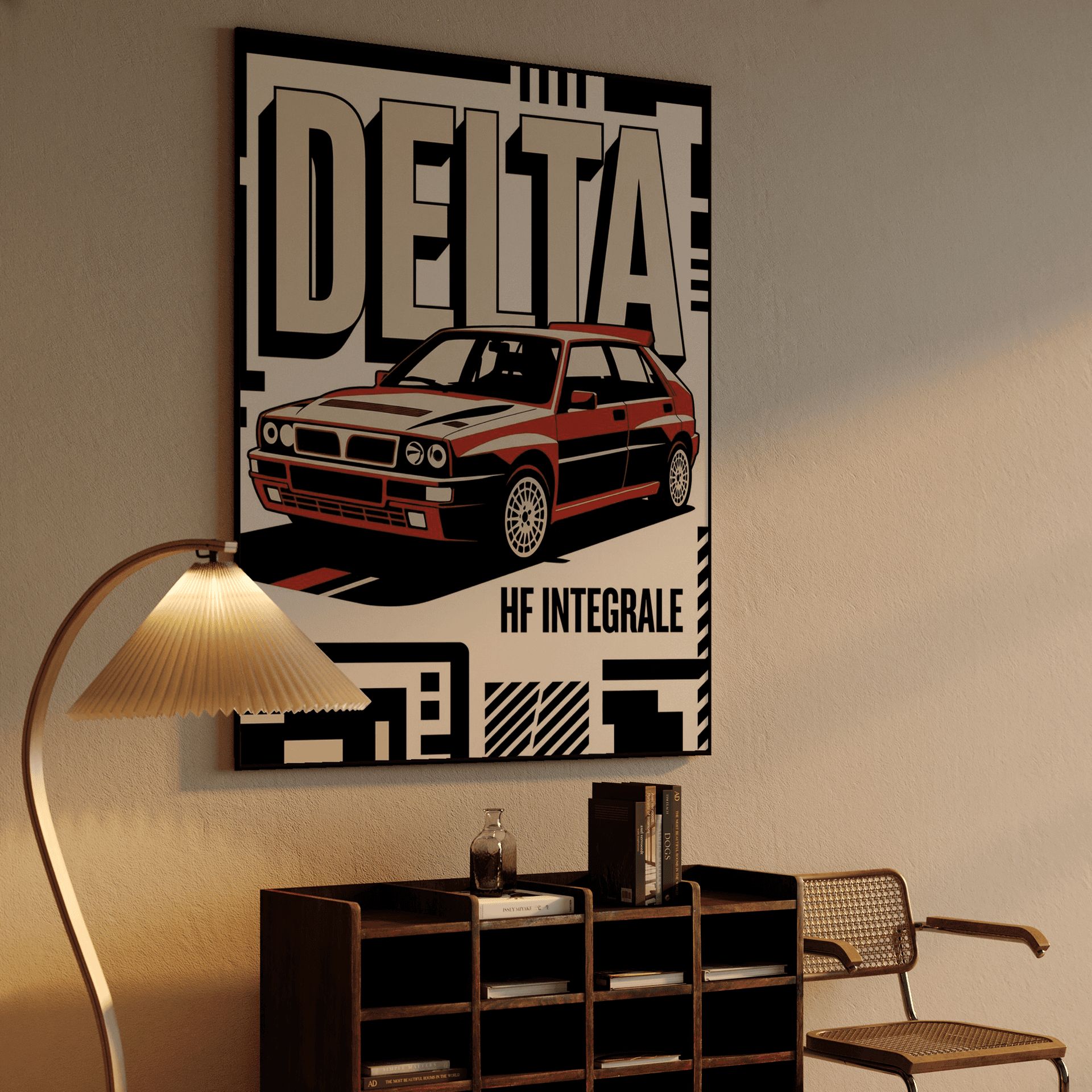 Lancia Delta HF Integrale Bold Graphic Poster