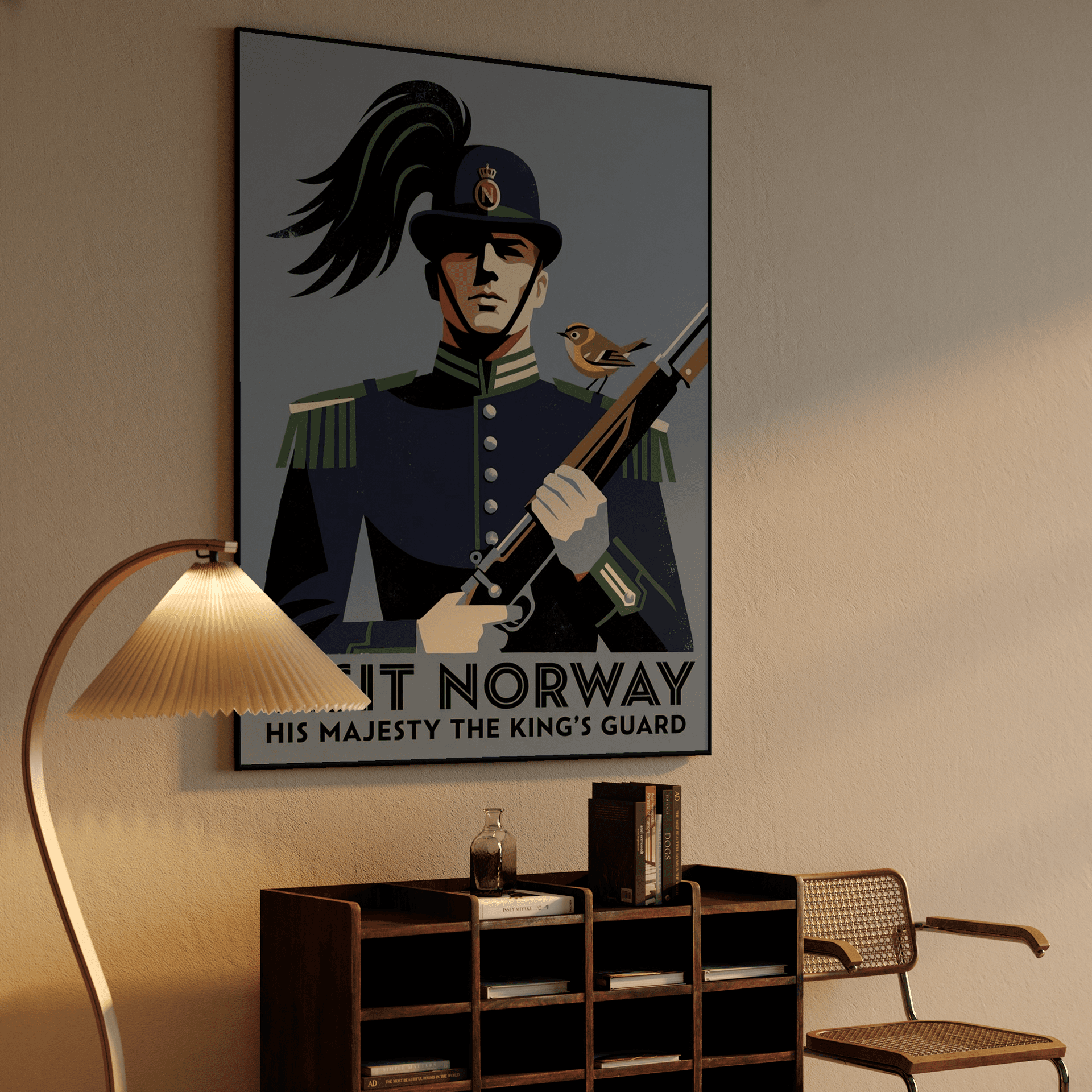 Visit Norway Retro Poster: His Majesty's King's Guard