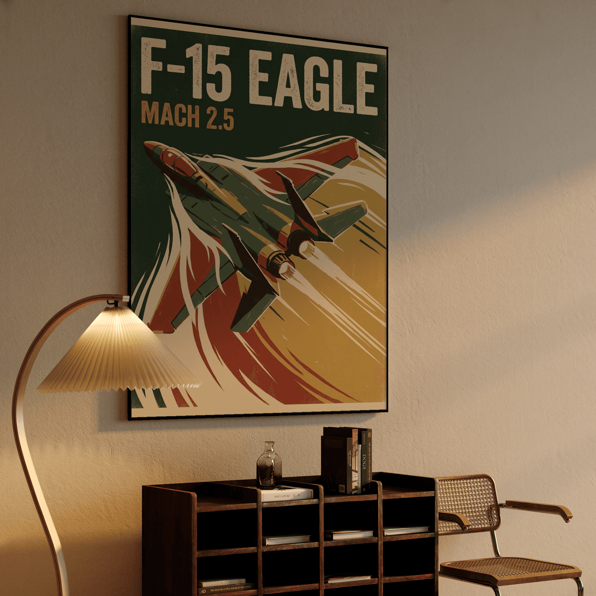 F-15 Eagle Mach 2.5 Retro Poster