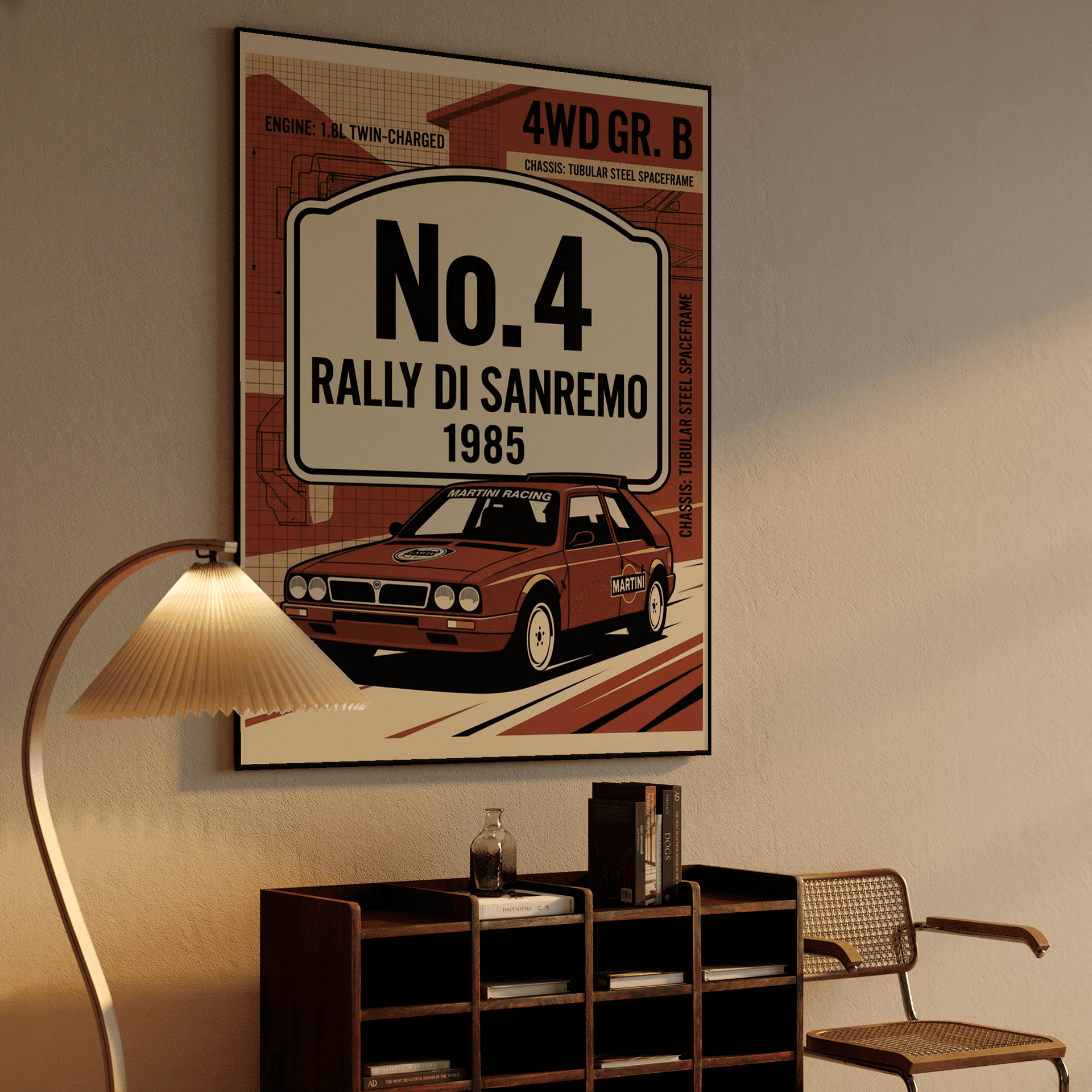 Lancia Delta S4 Sanremo 1985 Retro Art
