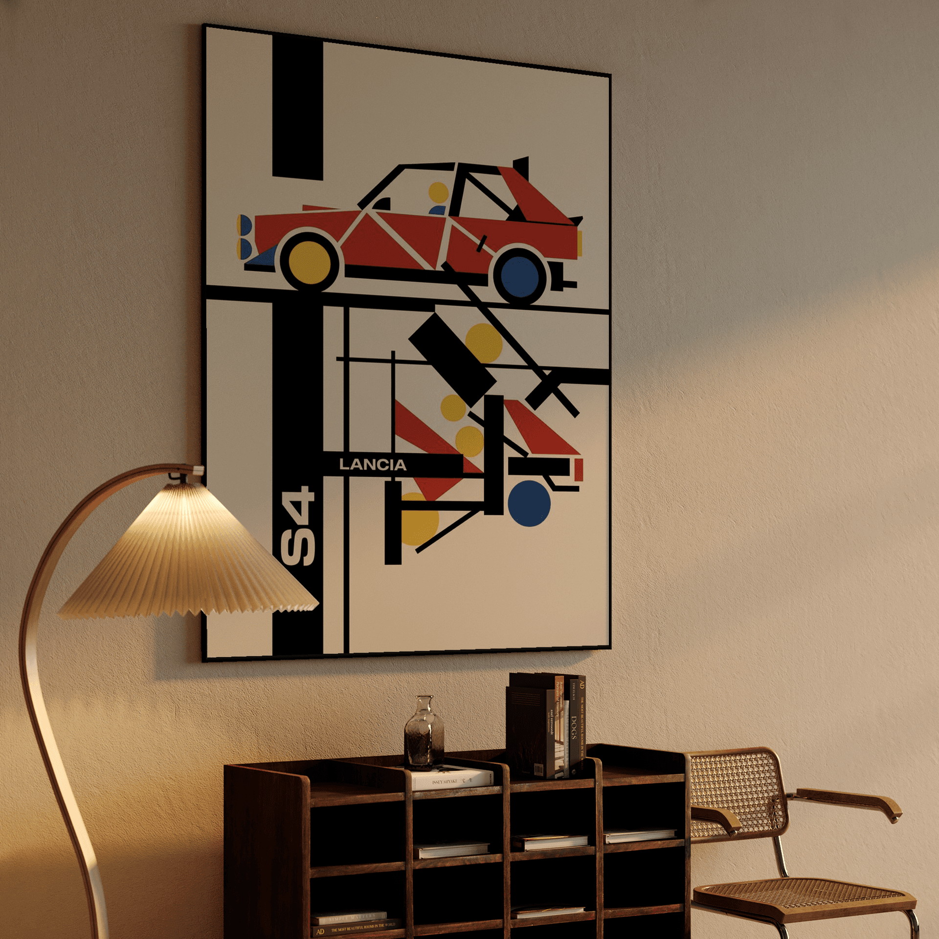 Lancia Delta S4 - Constructivist Geometric Poster