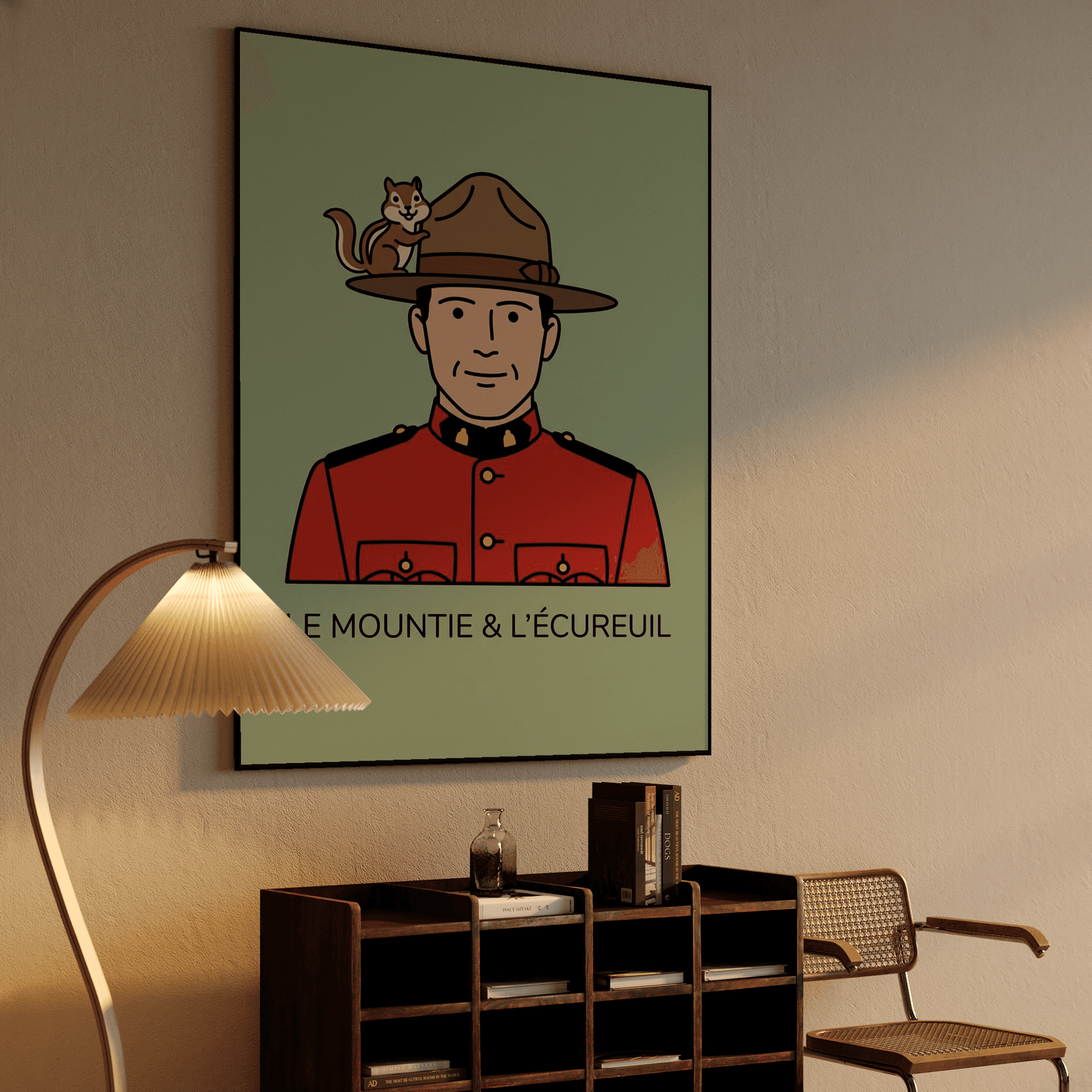 Le Mountie & L'Écureuil: Canadian Mountie with Chipmunk