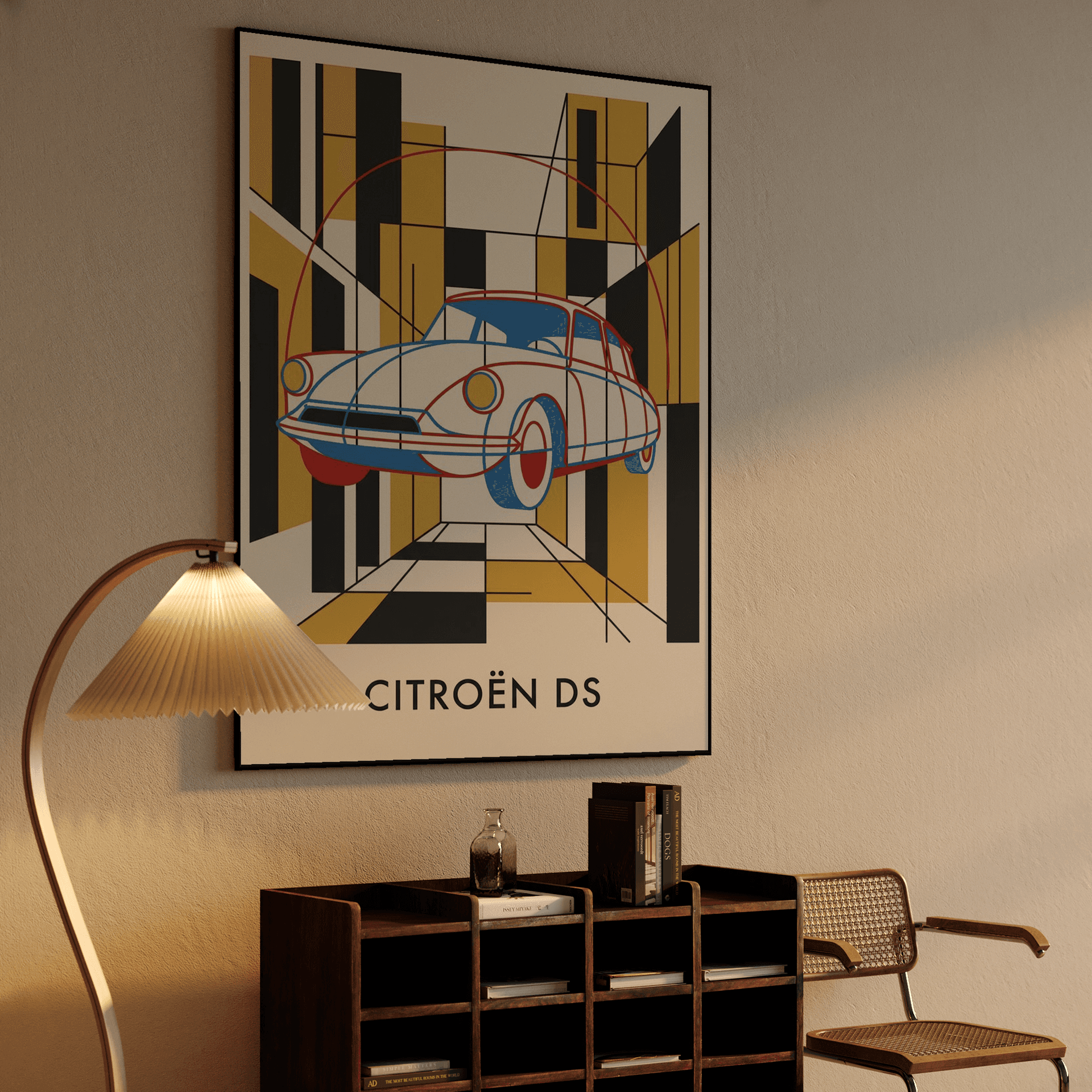 Citroën DS: De Stijl Geometric Poster