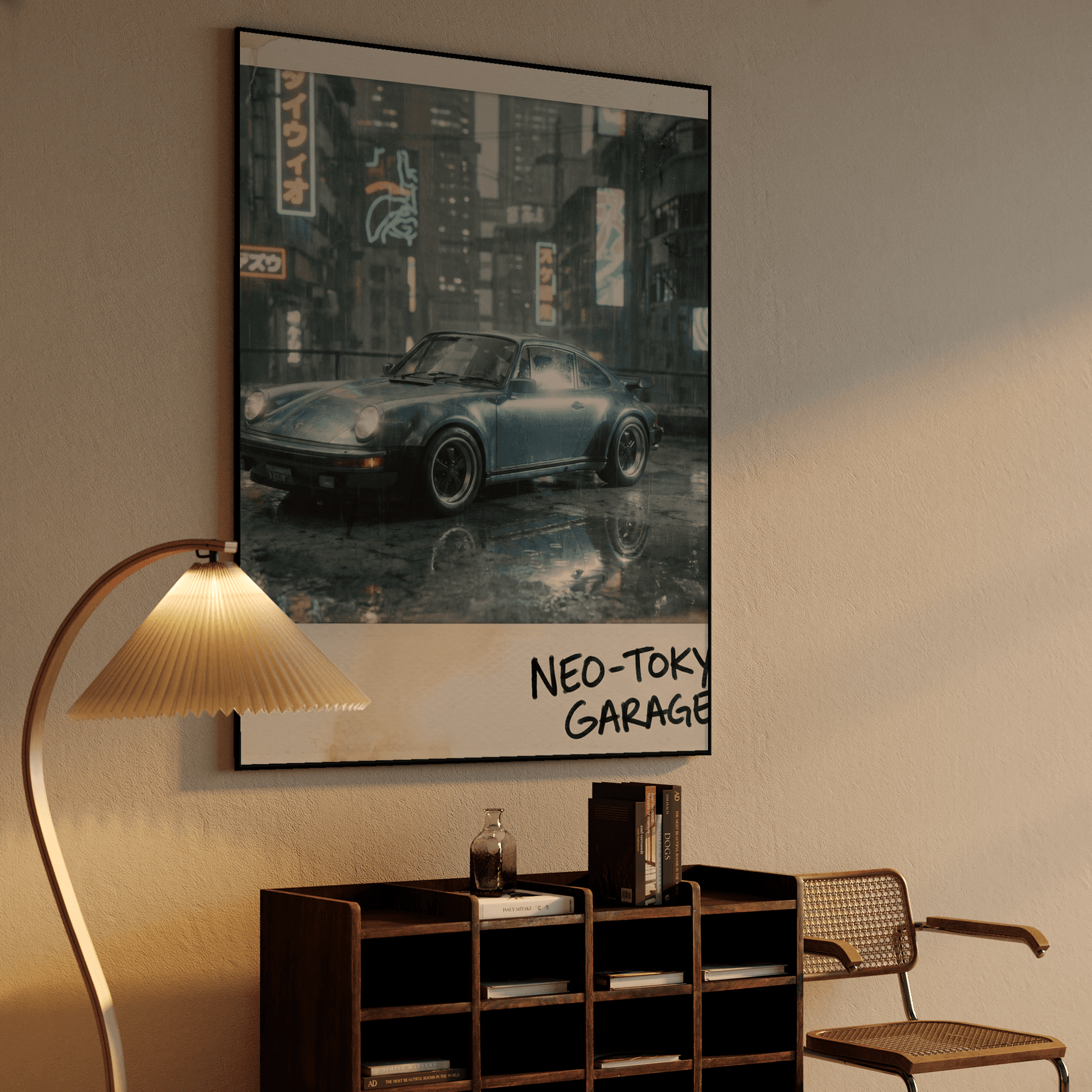Neo-Tokyo Garage: Classic Porsche 911 Polaroid