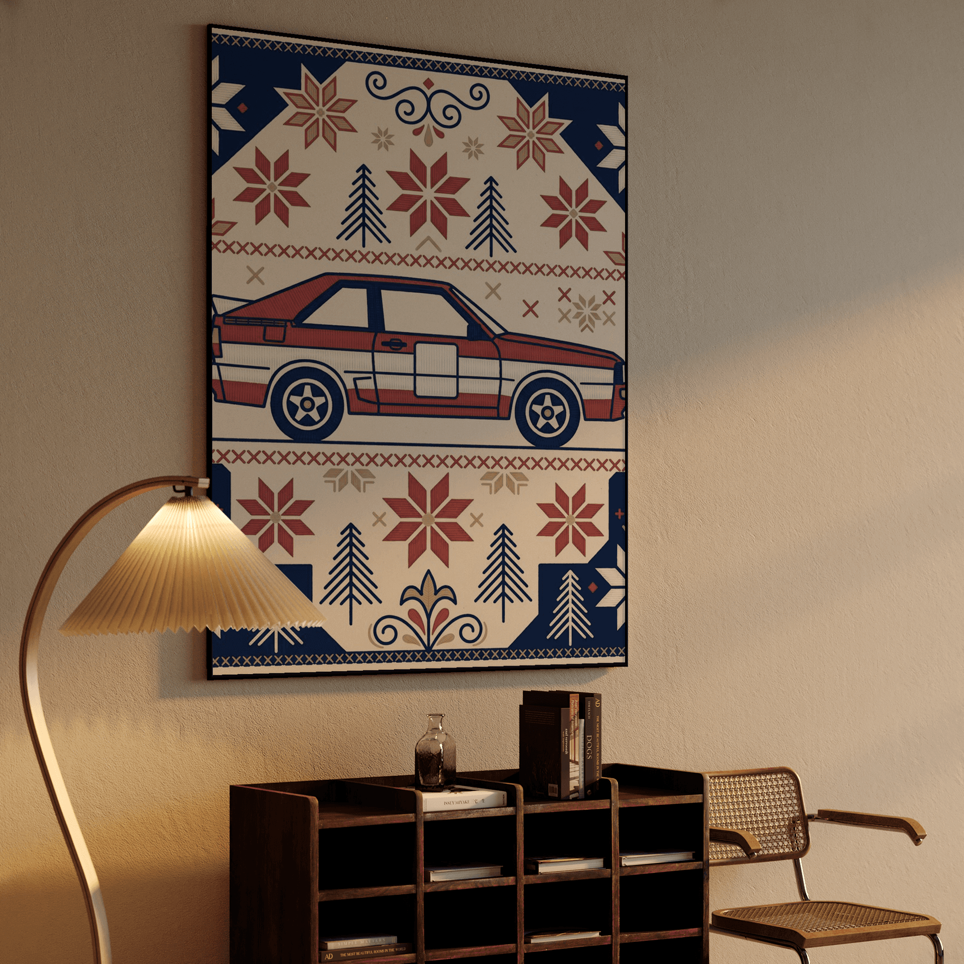 Audi Quattro Nordic Holiday Knit Pattern Art