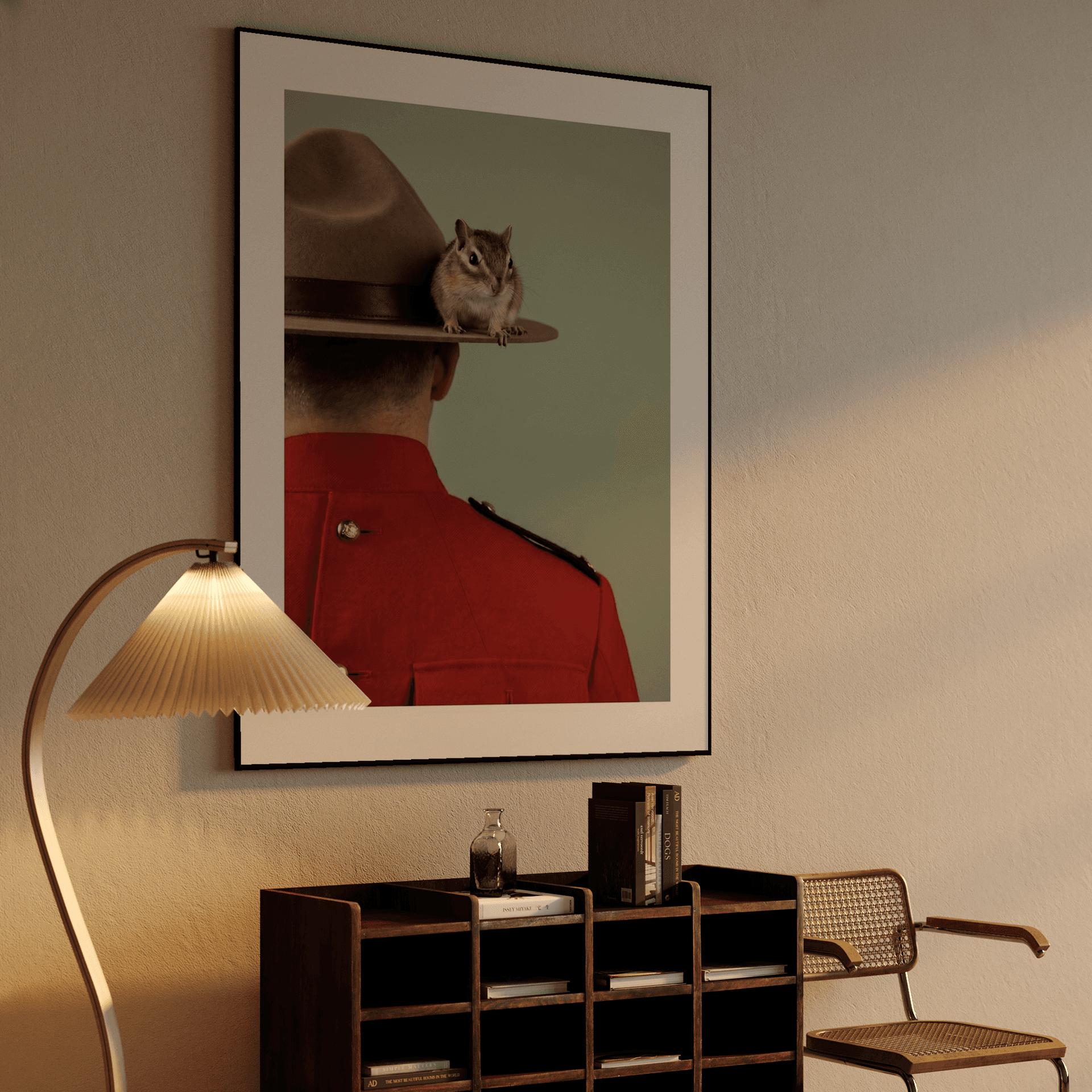 The Mountie's Guest: Canadian Guard and Chipmunk