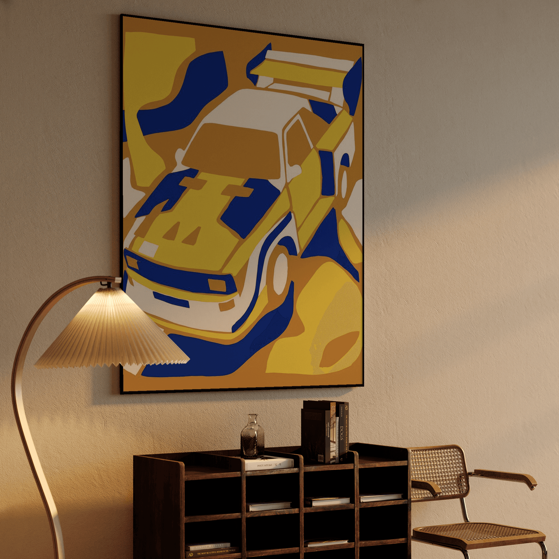 Minimalist S1 Rally Icon: Bold Flat Art