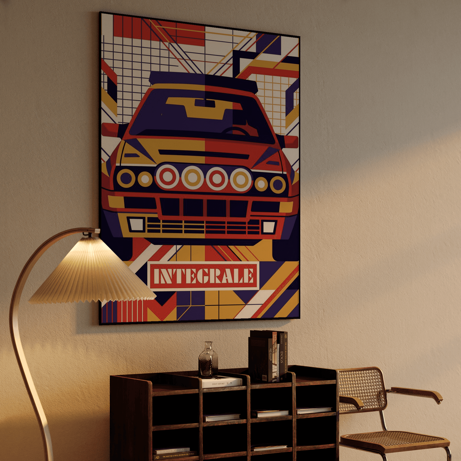 Lancia Delta Integrale Symmetrical Geometric Poster