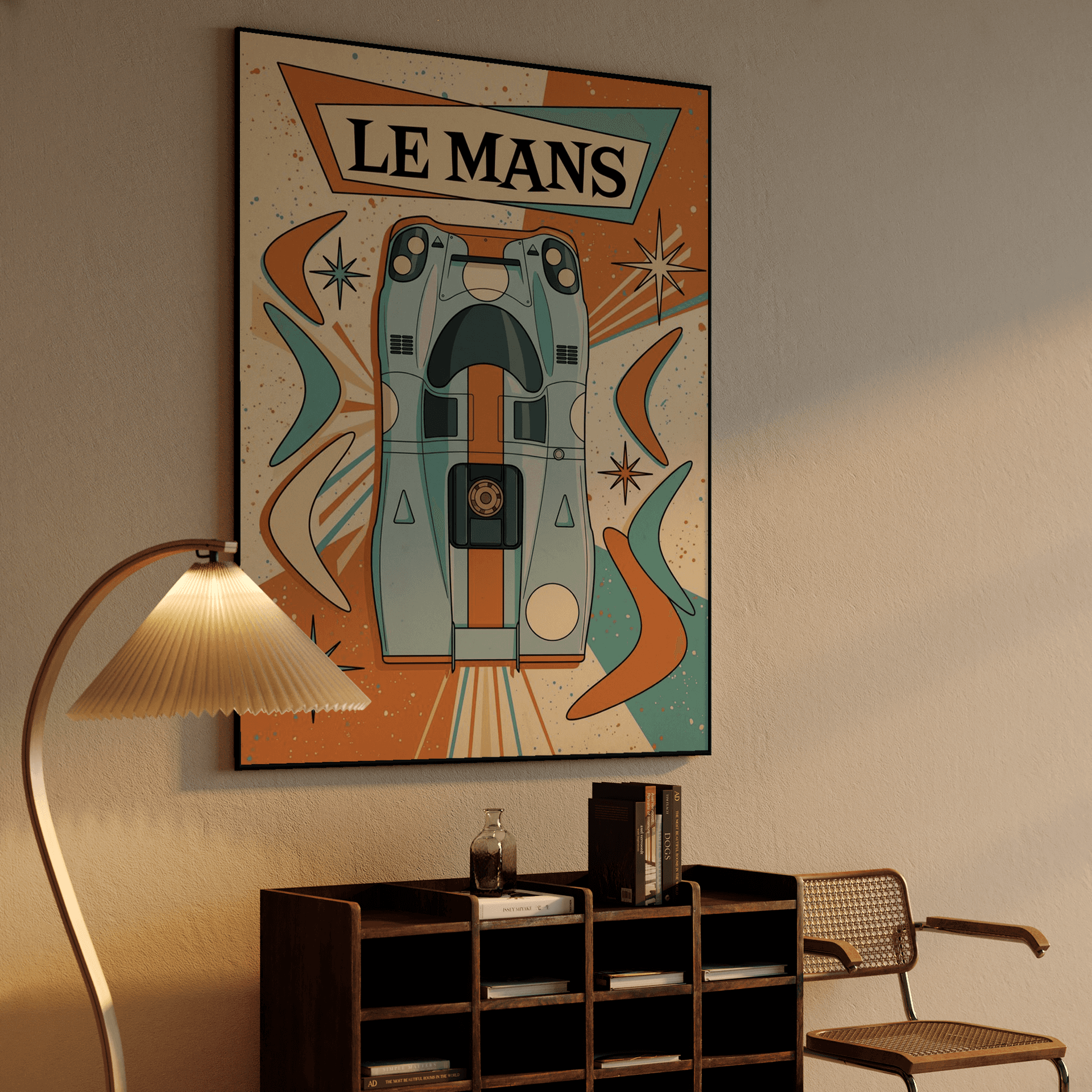 Porsche 917 Gulf Le Mans Mid-Century Retro