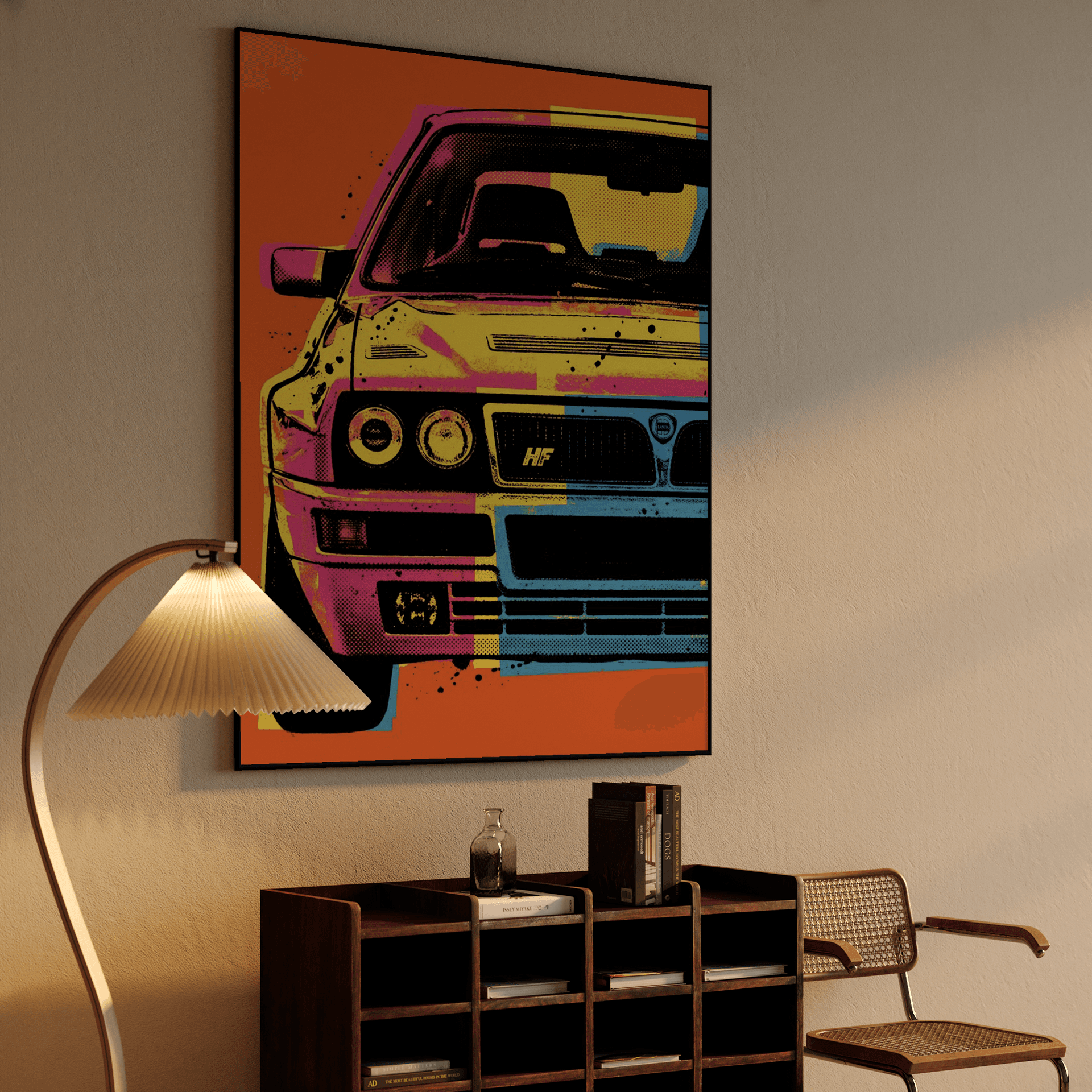 Lancia Delta Integrale Neon Pop Art Poster