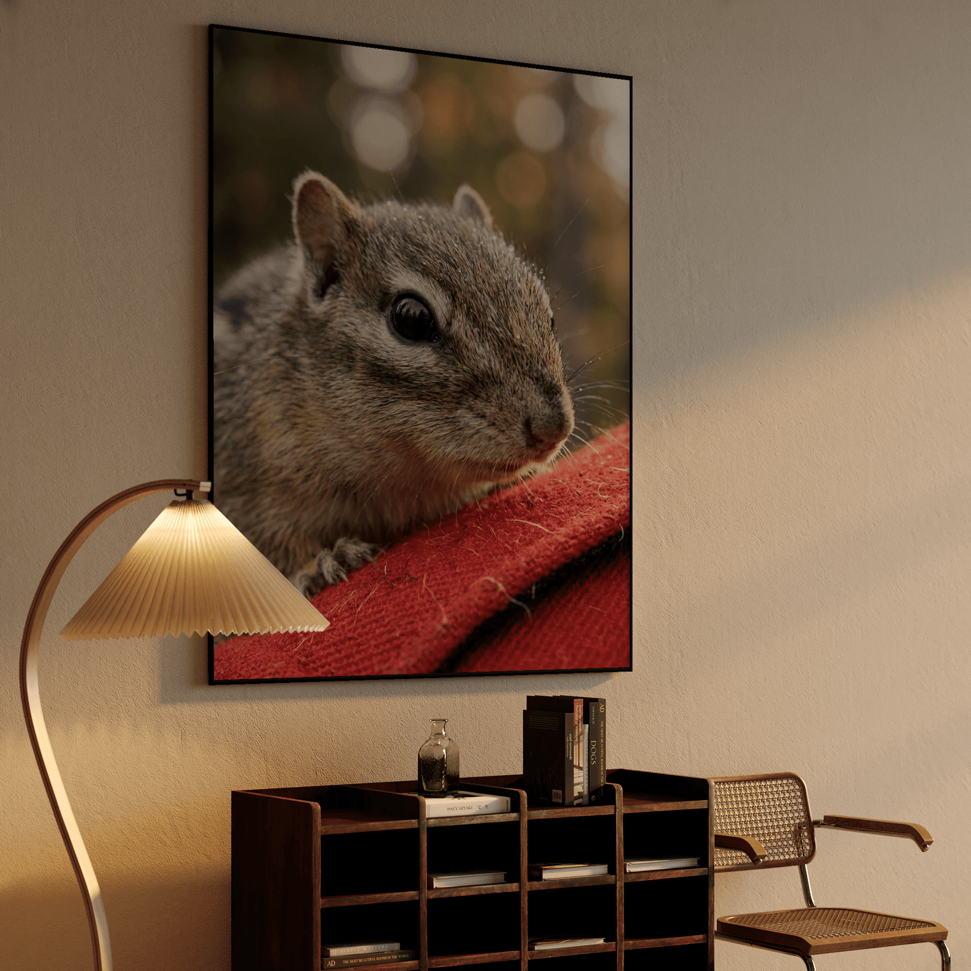Golden Autumn Companion - Close-Up Chipmunk Photo