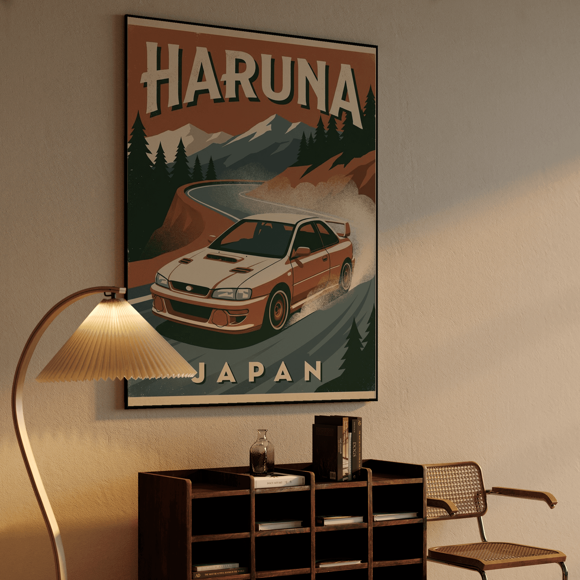 Mount Haruna - Subaru Impreza Retro Travel Poster