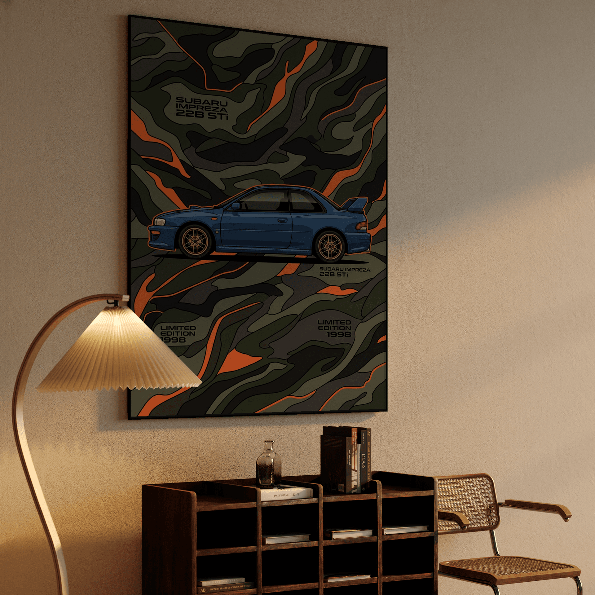 Subaru Impreza 22B STi Camouflage Wave Poster