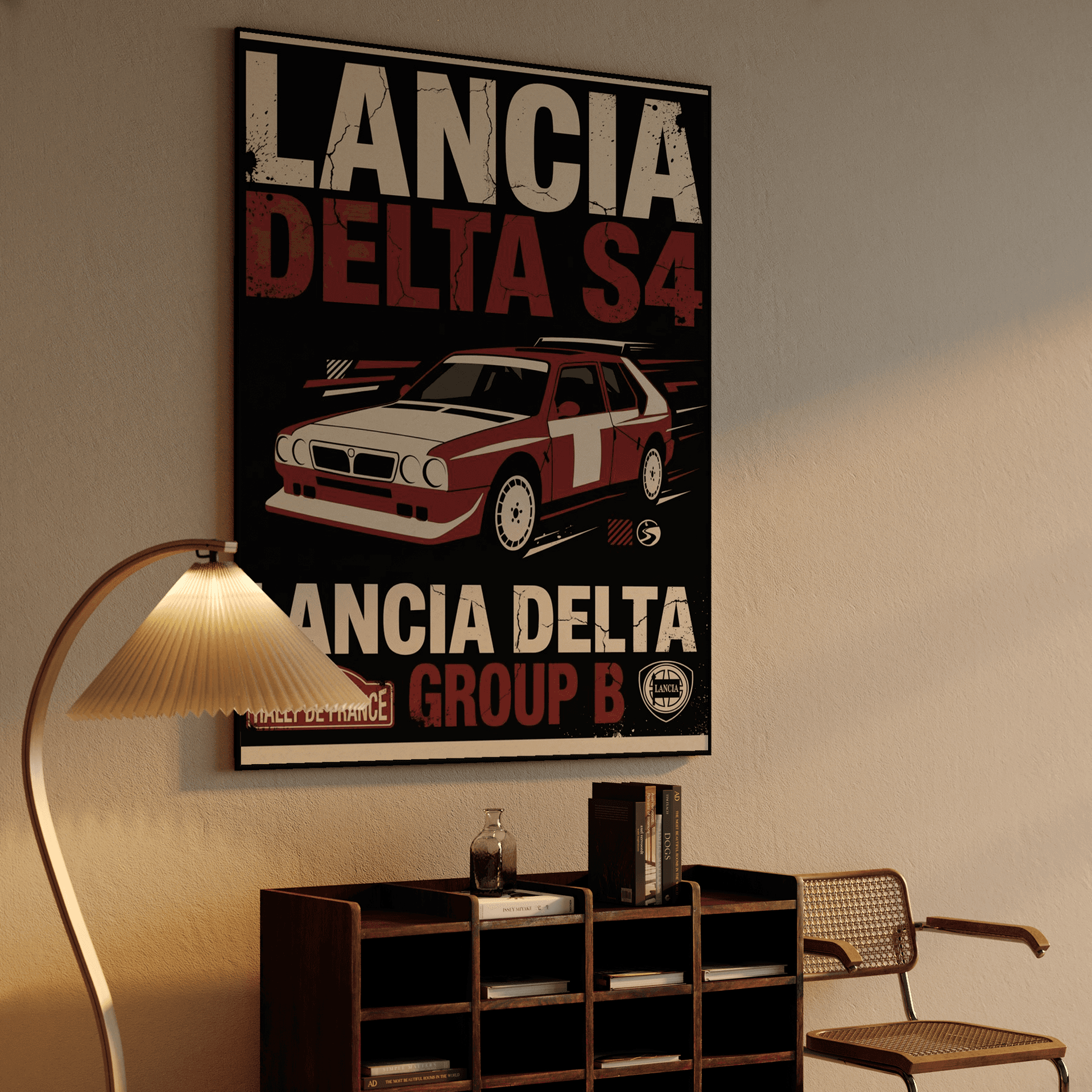 Lancia Delta S4 France Rally Retro Art