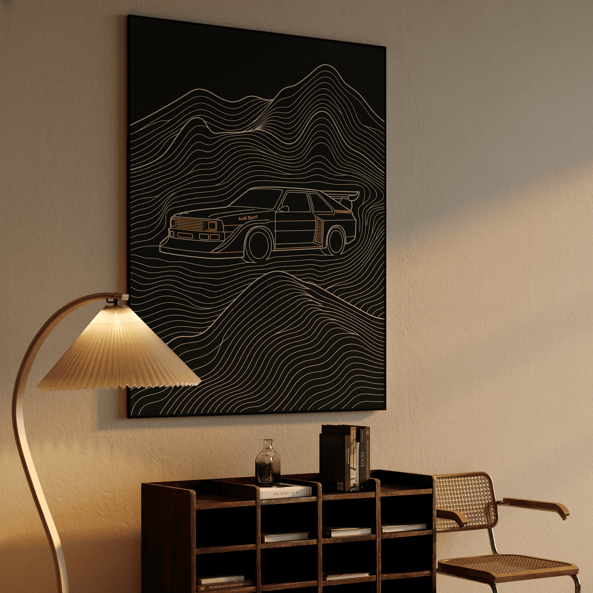 Quattro S1 Topographic Line Art