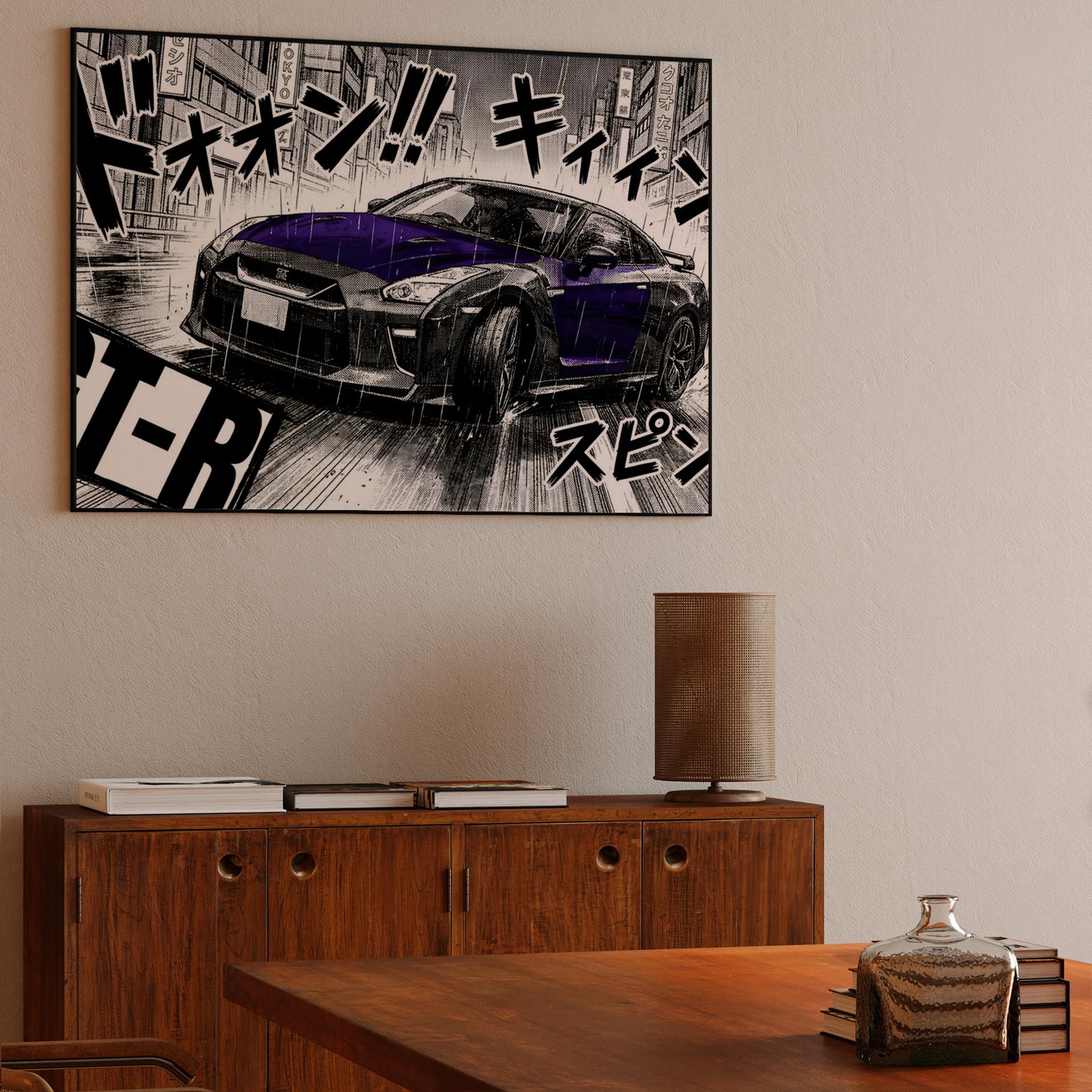 Nissan GT-R Tokyo Rain Manga Drift