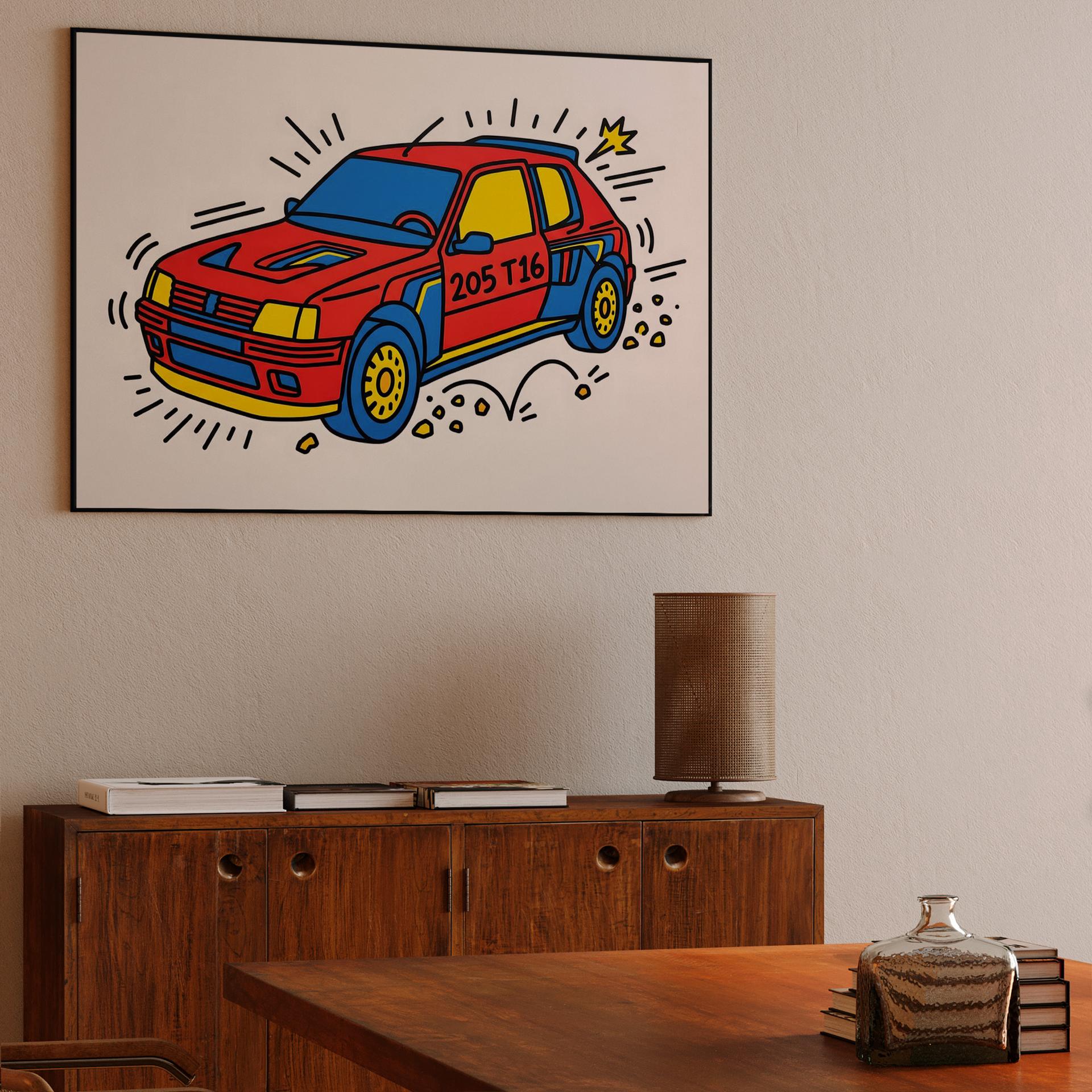 Peugeot 205 T16: Keith Haring Style Rally Art