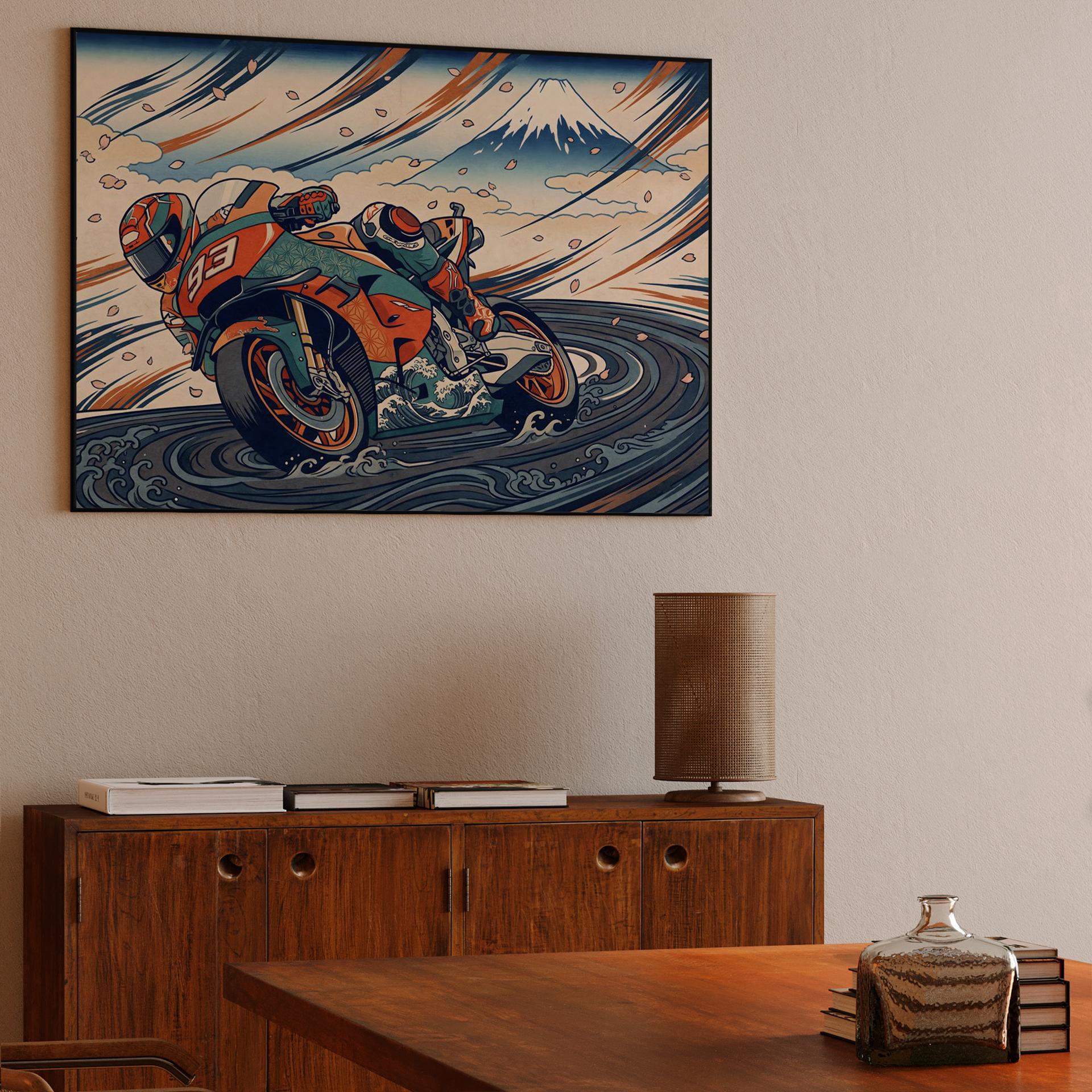 Zenith Speed: Mount Fuji MotoGP Ukiyo-e Art