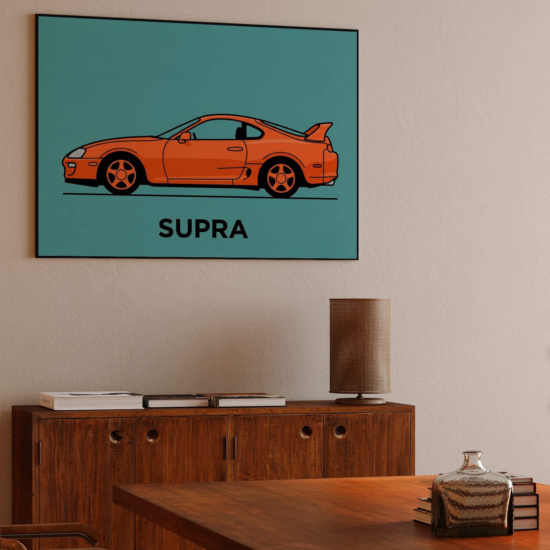 Orange Toyota Supra A80 Profile