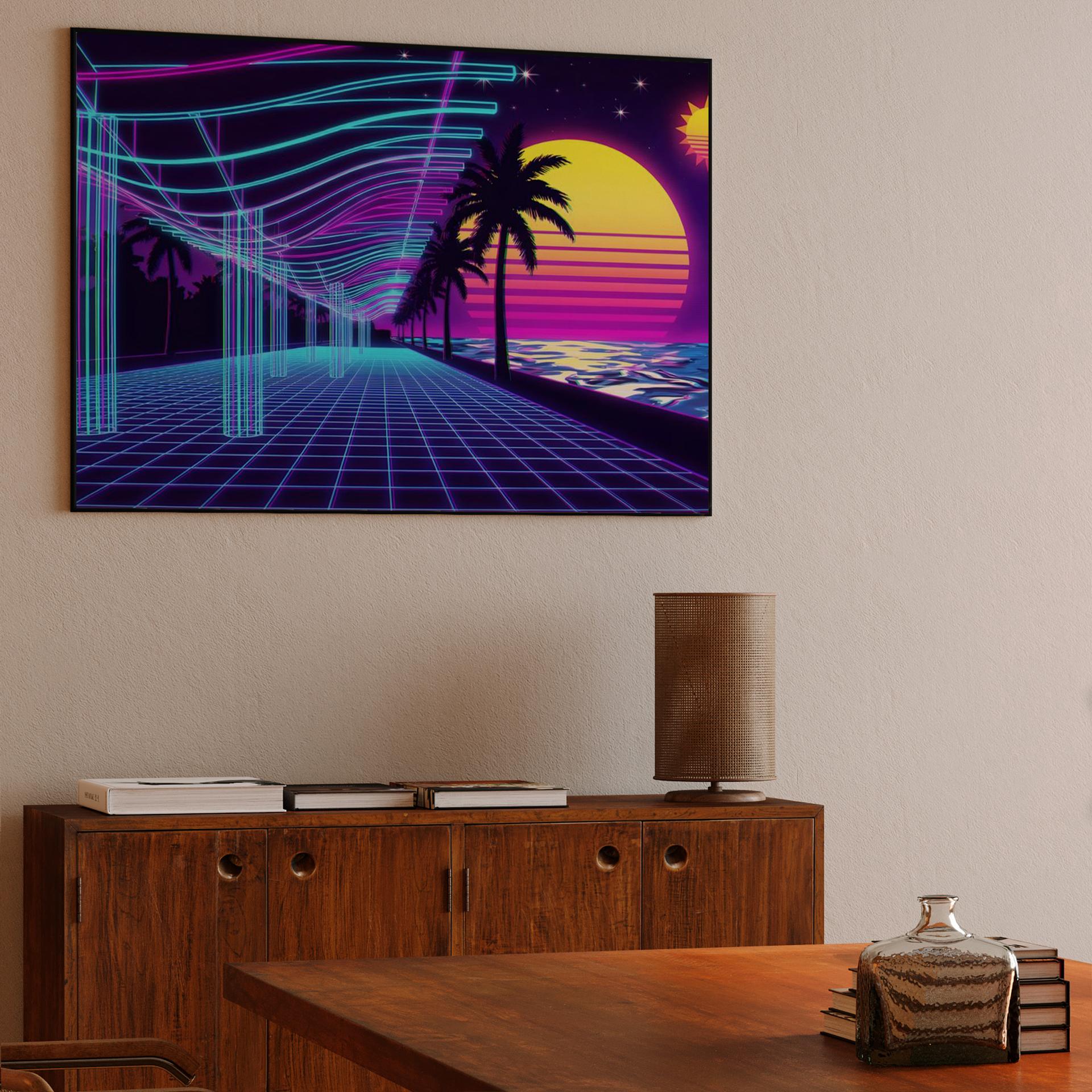 Neon Dream: Málaga Port Synthwave Sunset