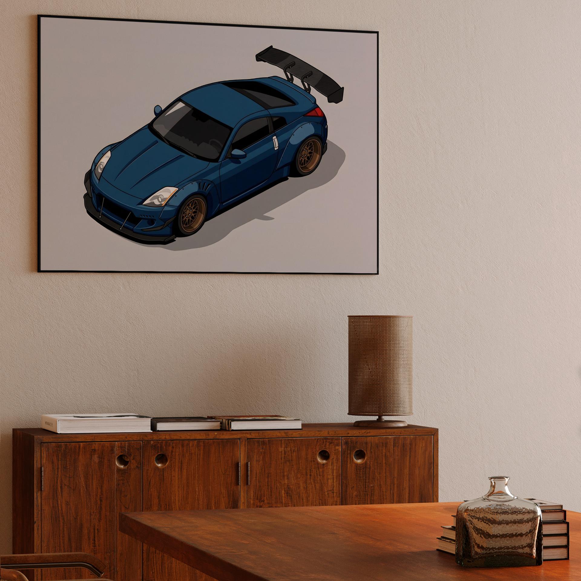 Z33 Widebody: Isometric Blue Sentinel