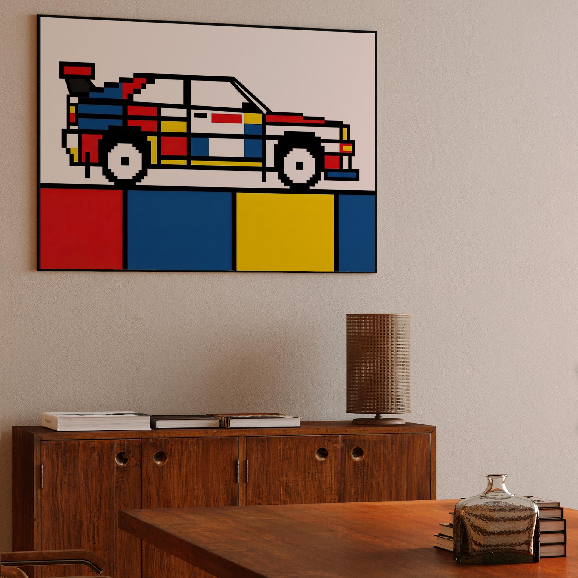 Audi Quattro S1: 8-Bit De Stijl Composition