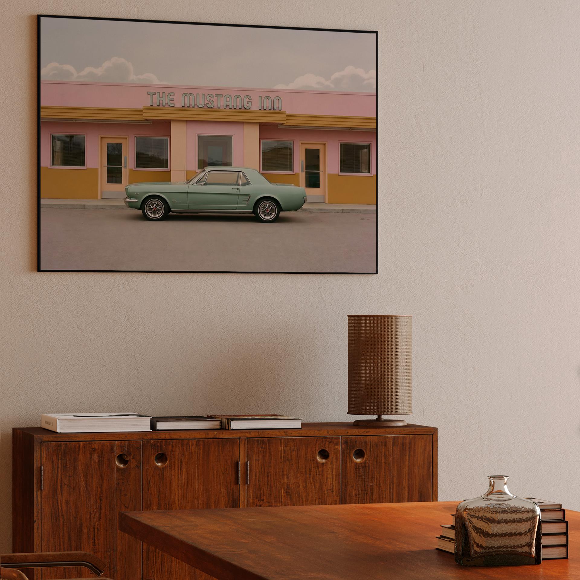 The Mustang Inn Retro Symmetrical Scene