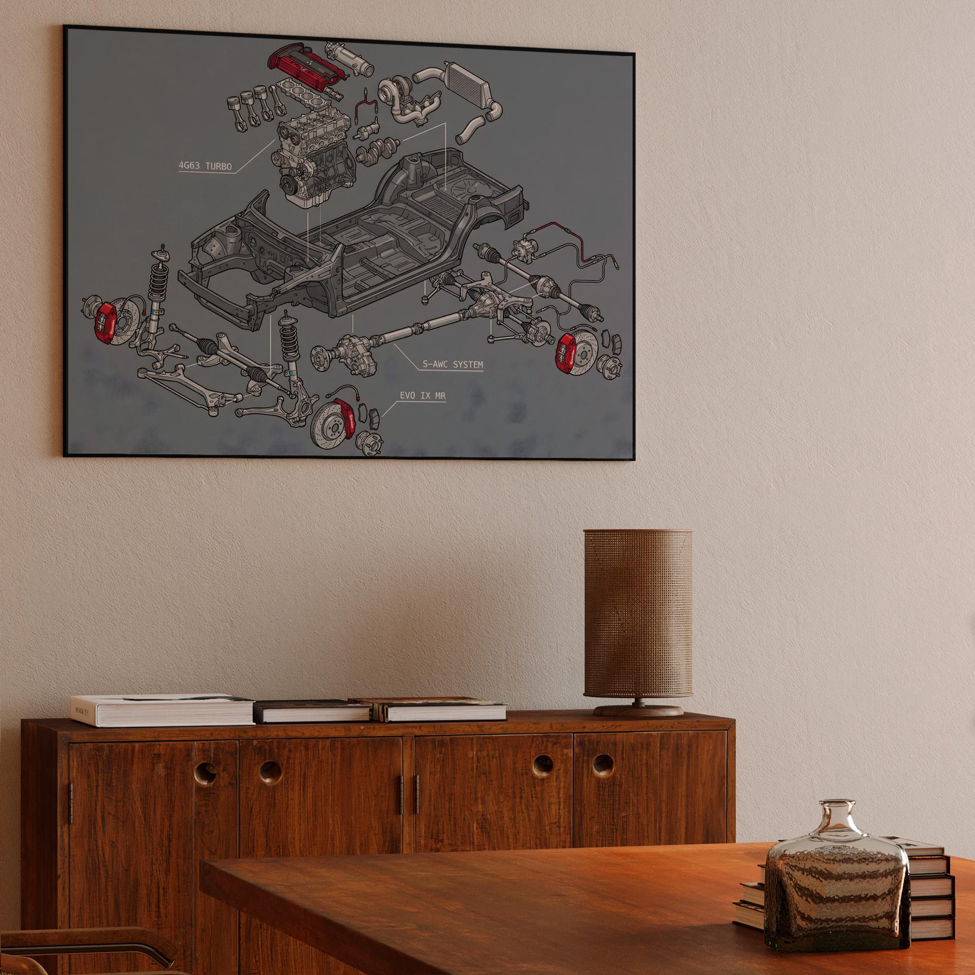 Evolution IX MR: 4G63 Technical Exploded View