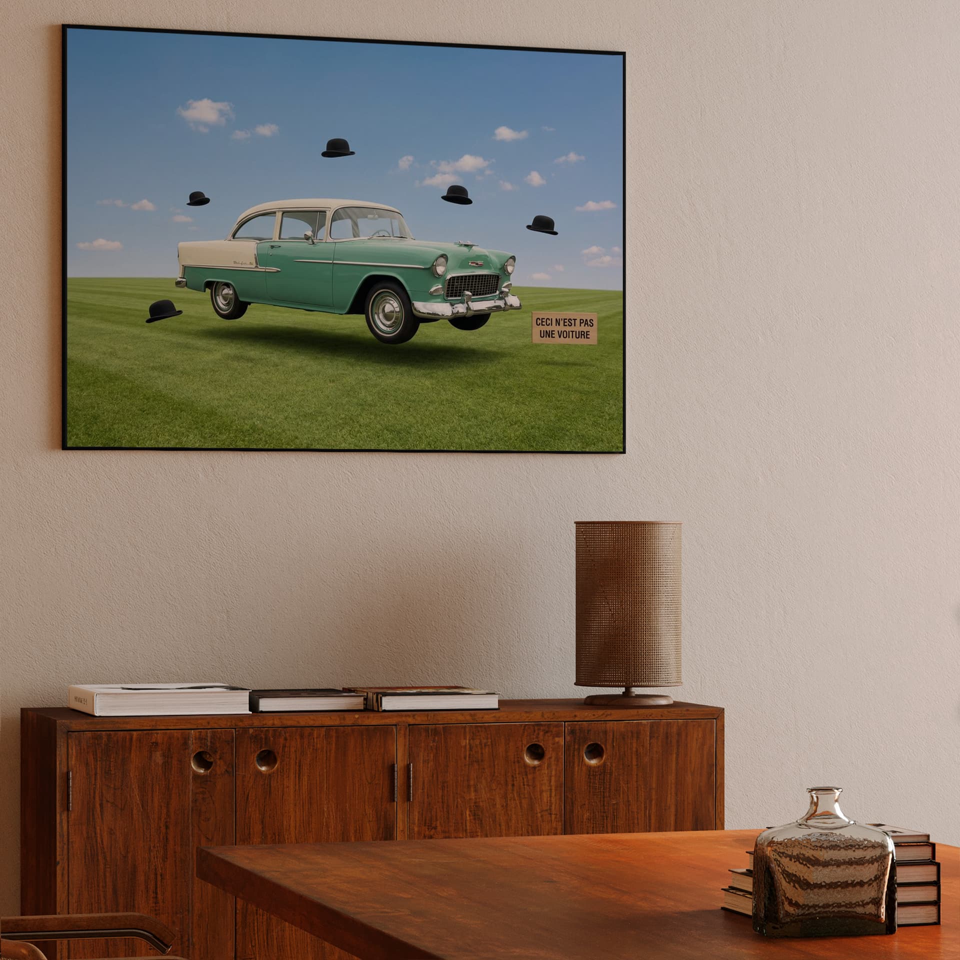 Magritte Chevrolet Bel Air Surrealist Homage