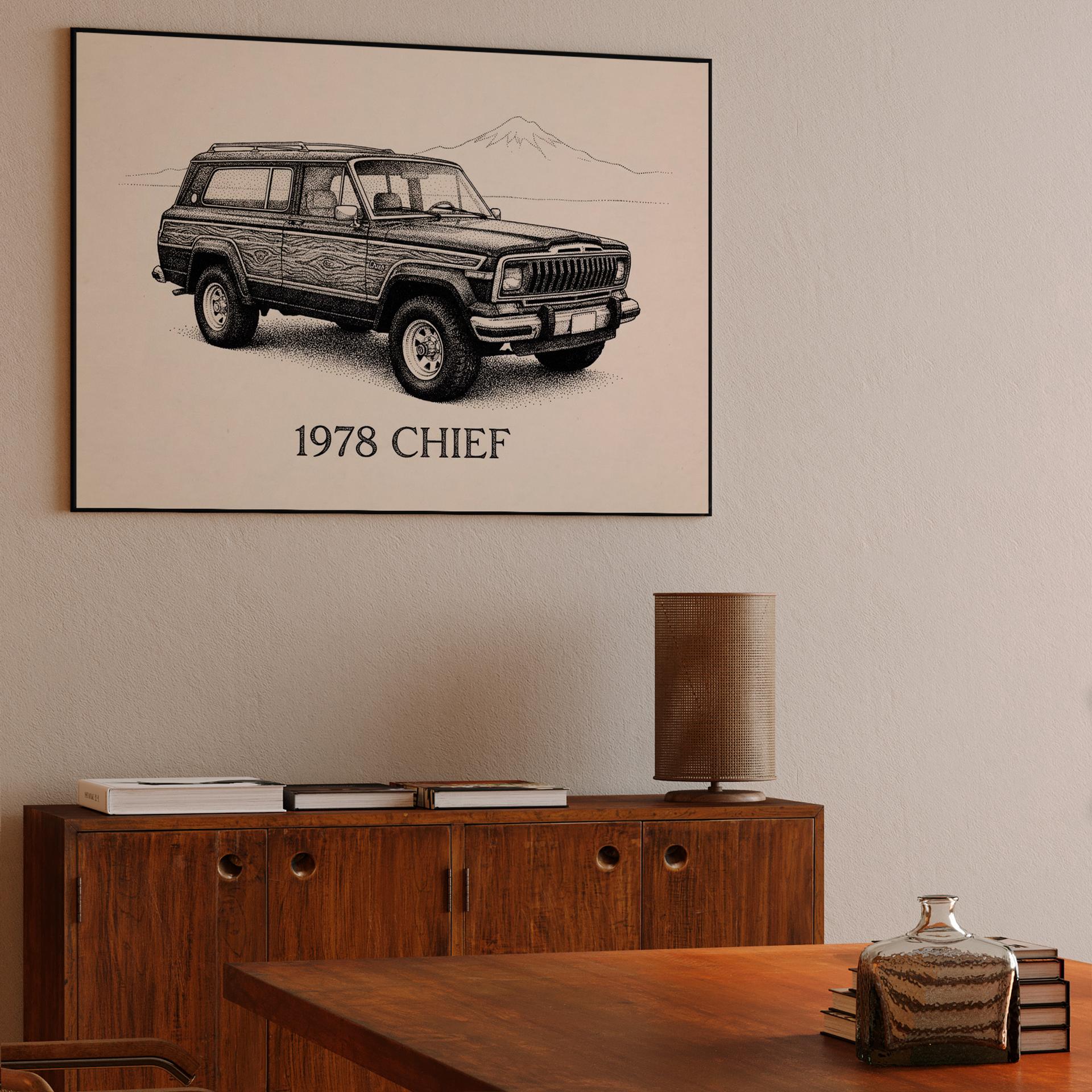 1978 Jeep Cherokee Chief: Stippled 4x4 Portrait