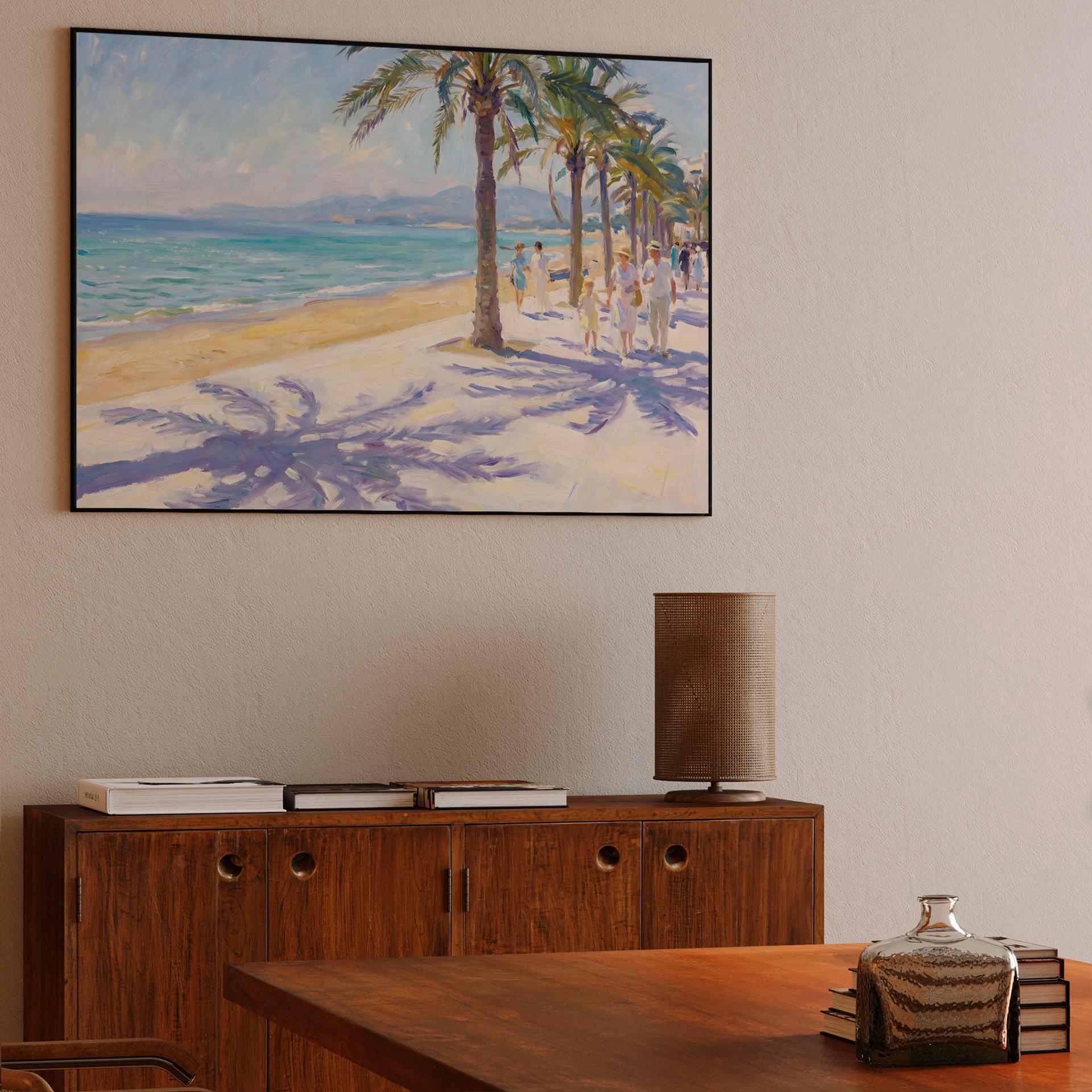 Sunlight and Shadows: Summer Stroll on the Málaga Promenade