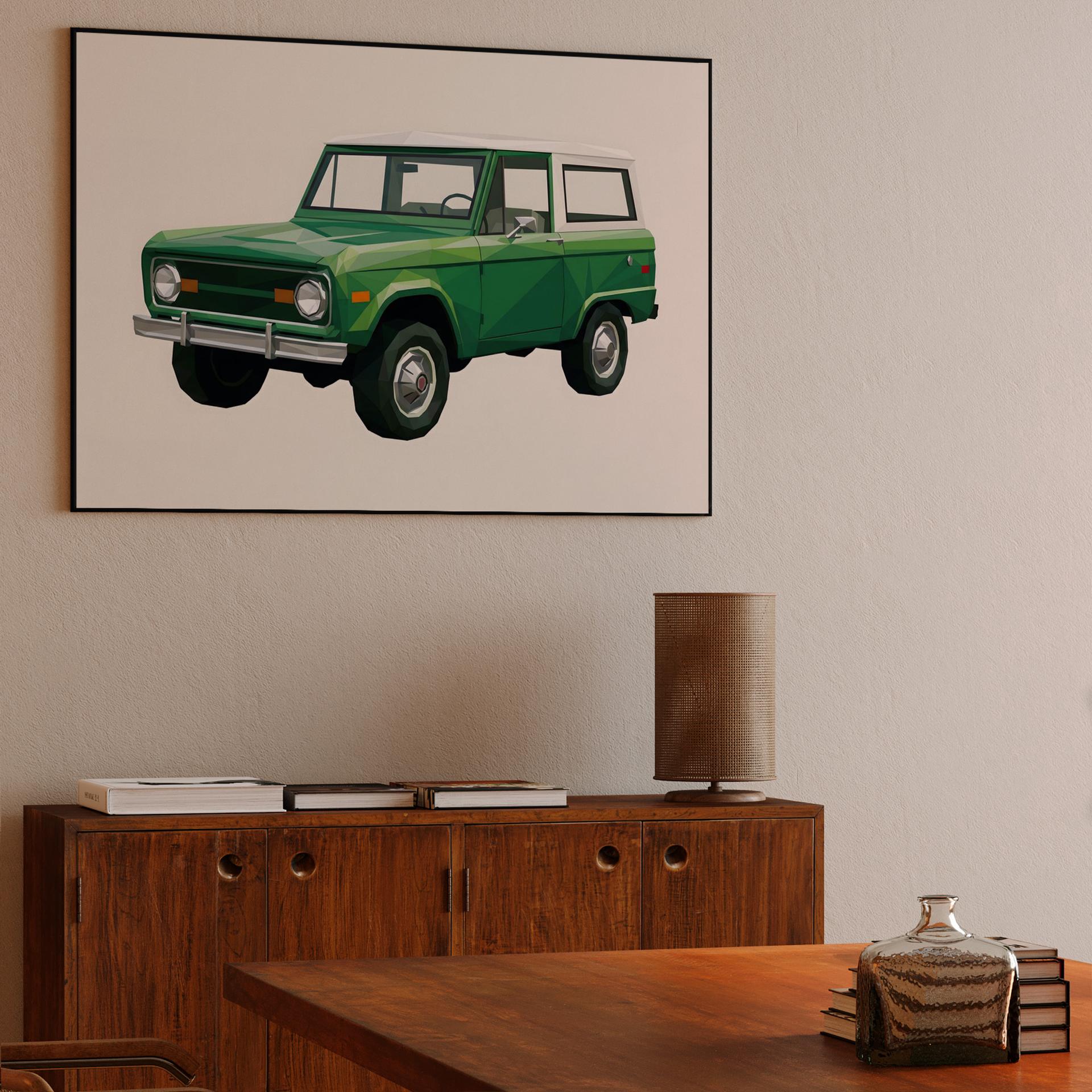 First Gen Ford Bronco Low Poly Illustration