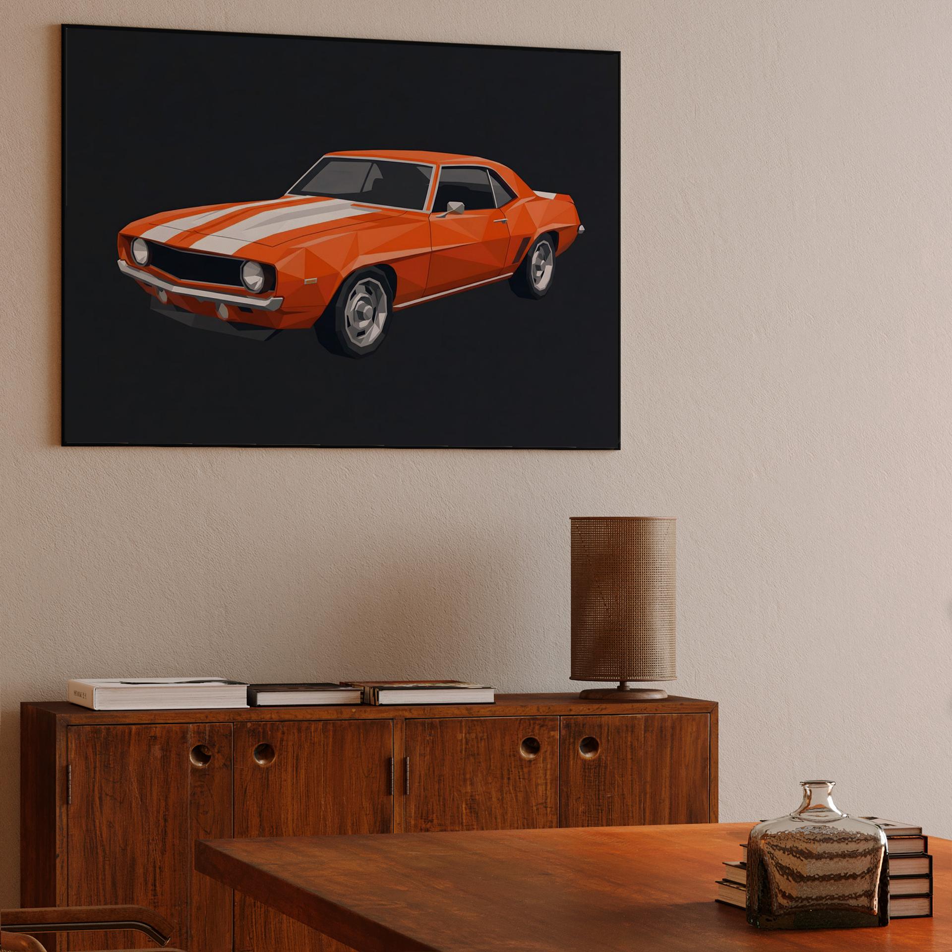 Camaro SS Low Poly Geometric Art