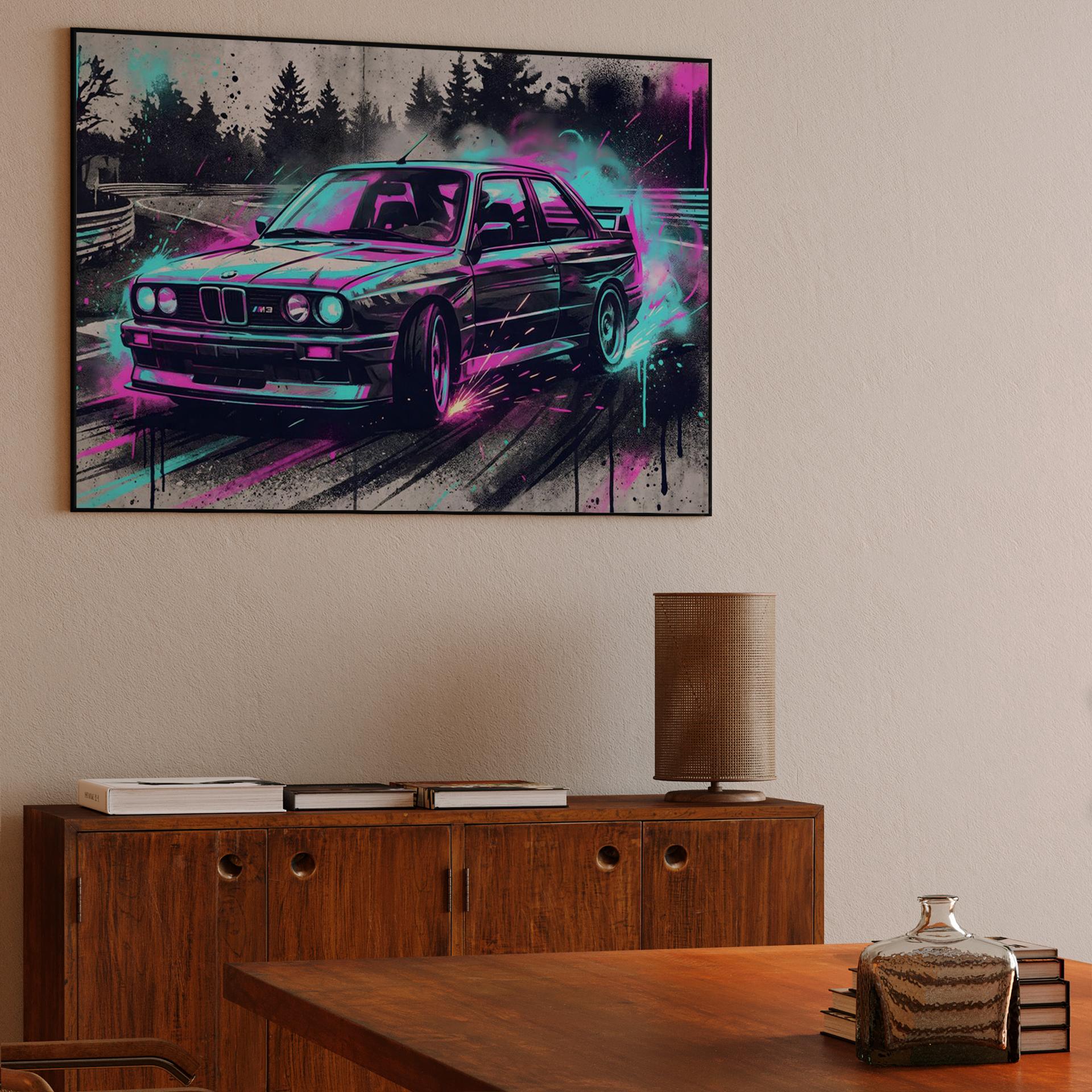 BMW E30 M3: Neon Forest Drift