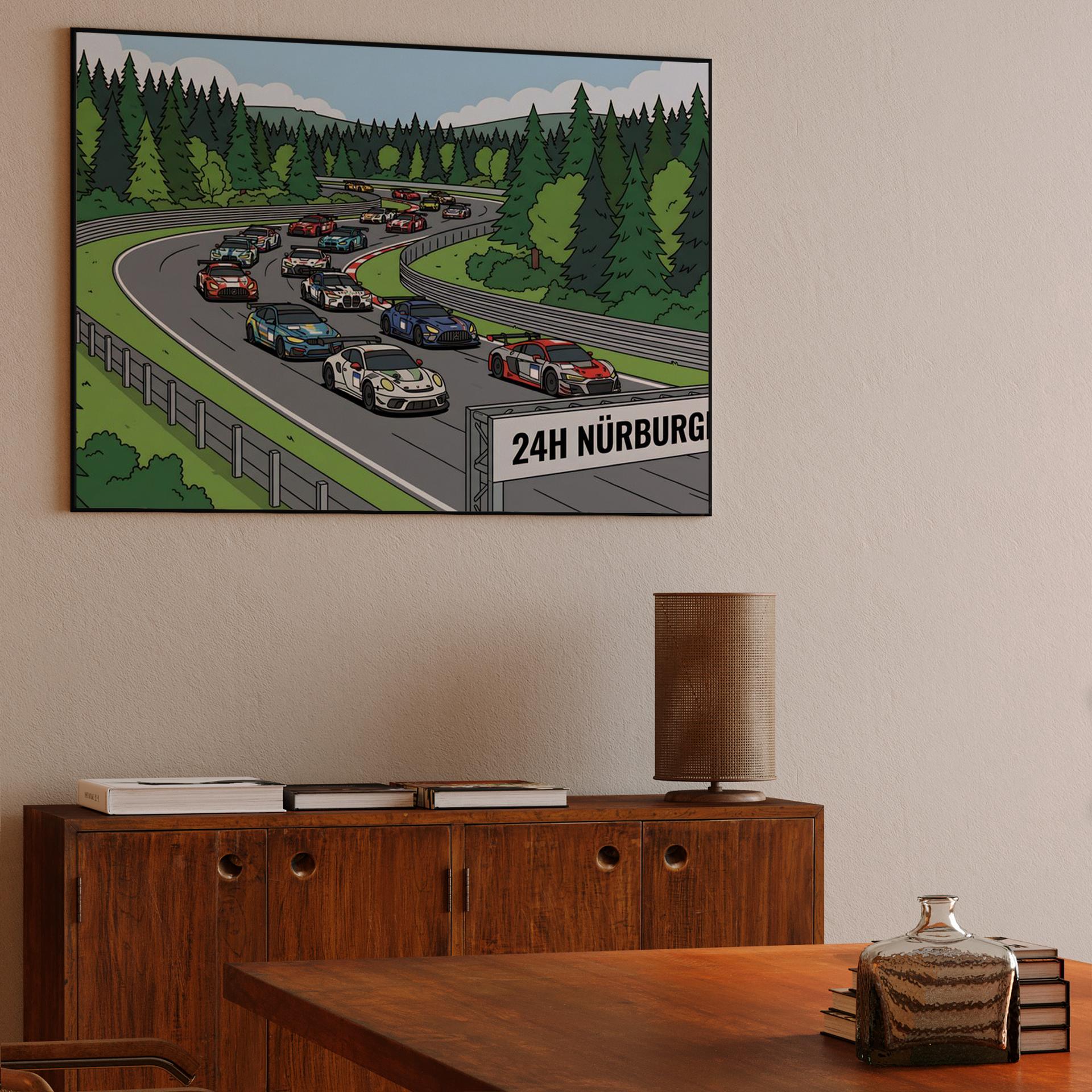The Green Hell Grid: 24h Nürburgring Illustration