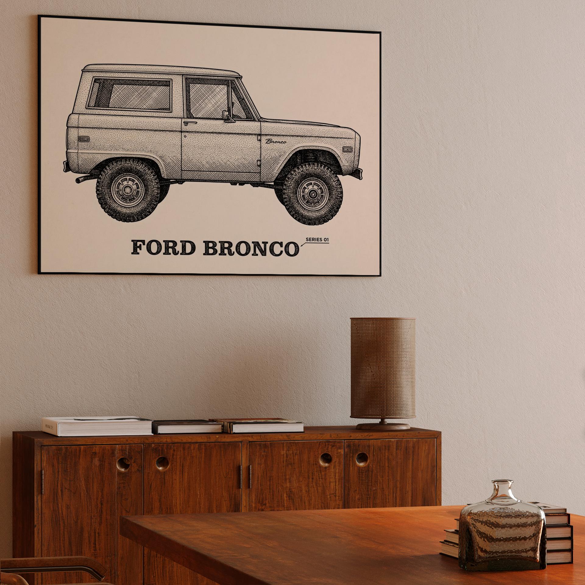 Ford Bronco Series 01 Stippled Technical Art