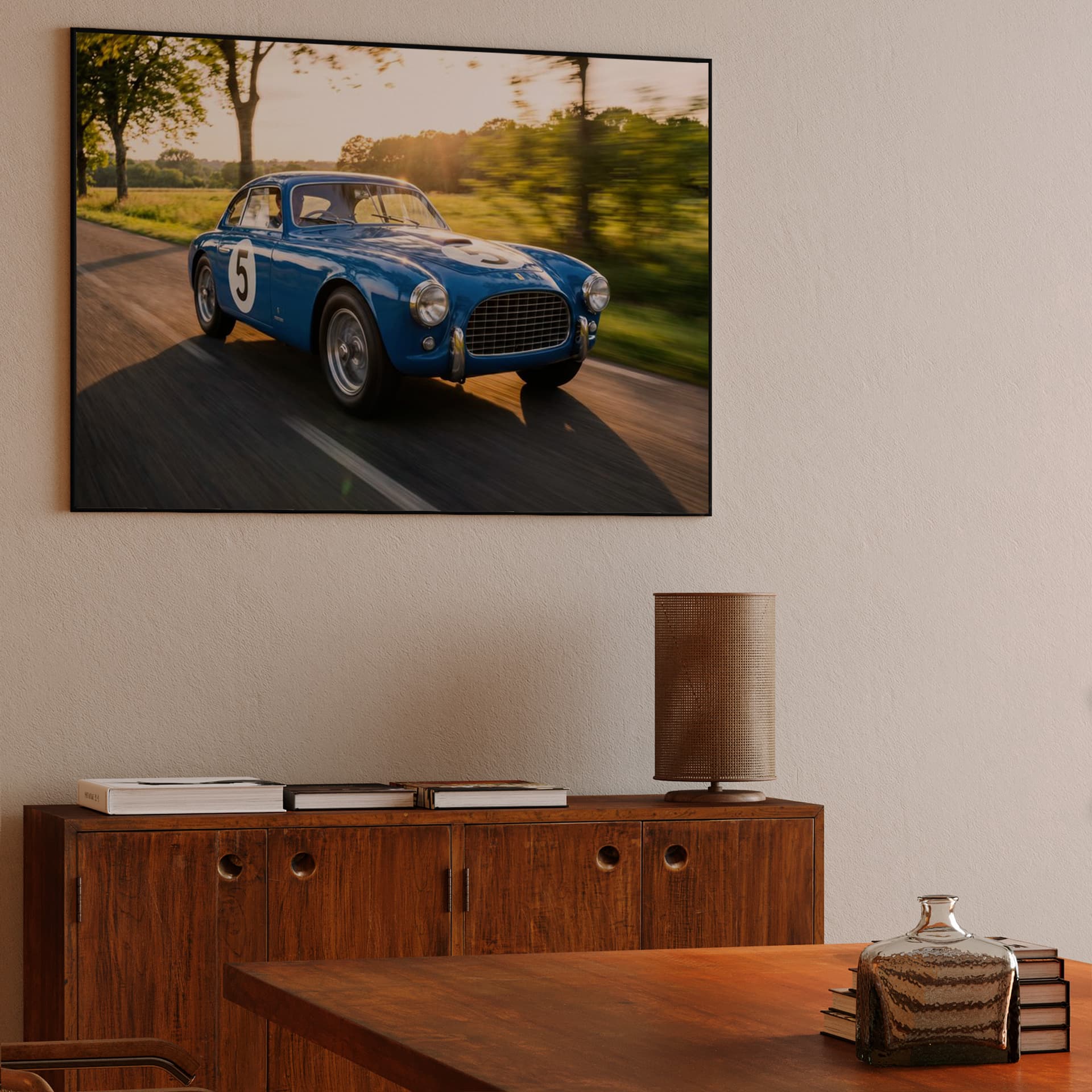 Blue Elegance: Classic Ferrari in Motion