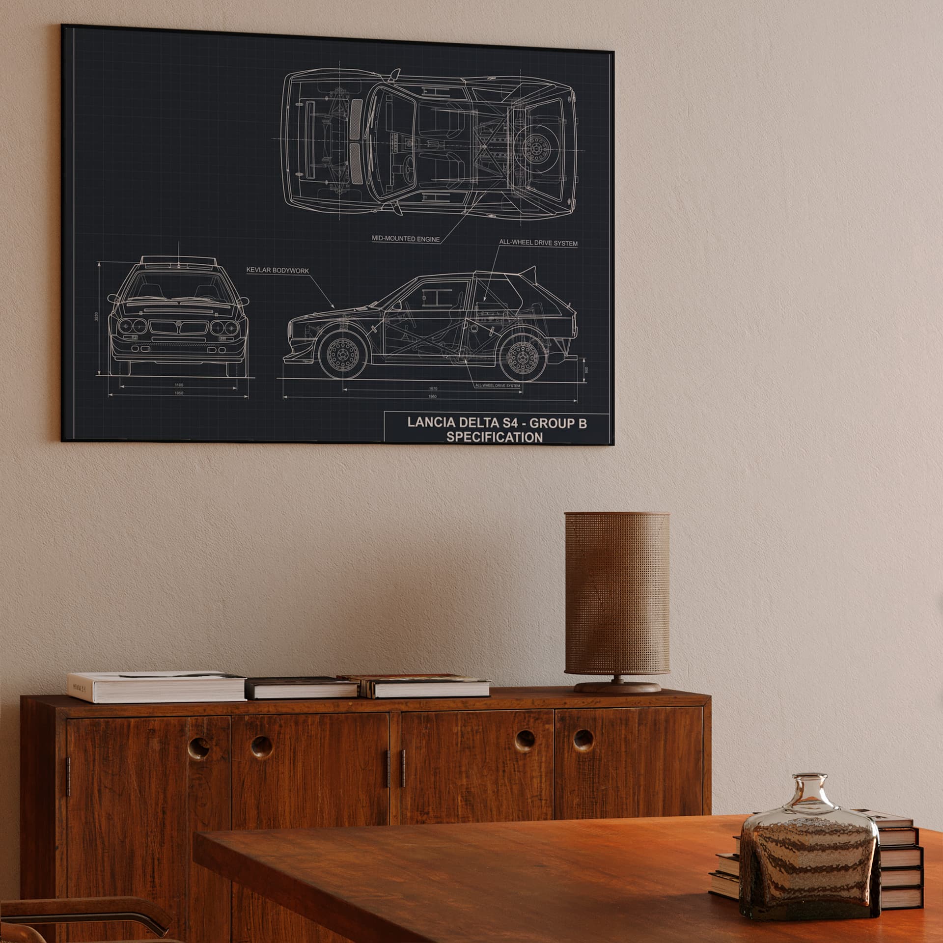 Lancia Delta S4 Group B Technical Blueprint