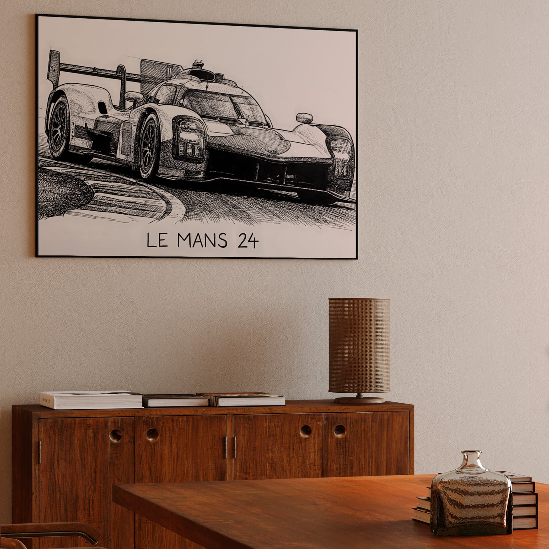 Le Mans 24 Hypercar Pen and Ink Drawing