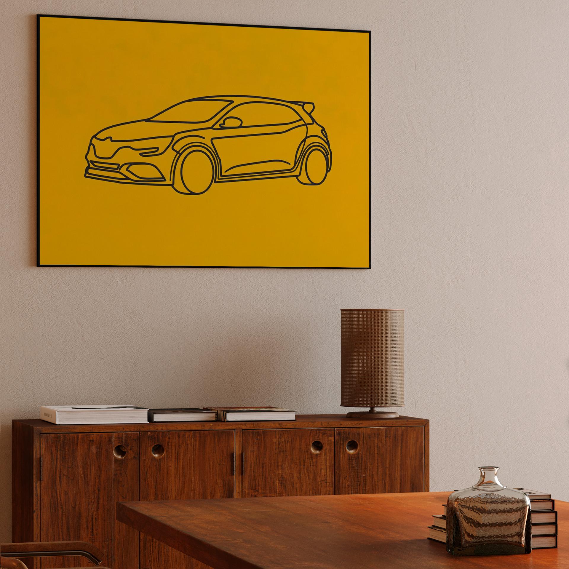 Renault Mégane R.S. Minimalist Line Art
