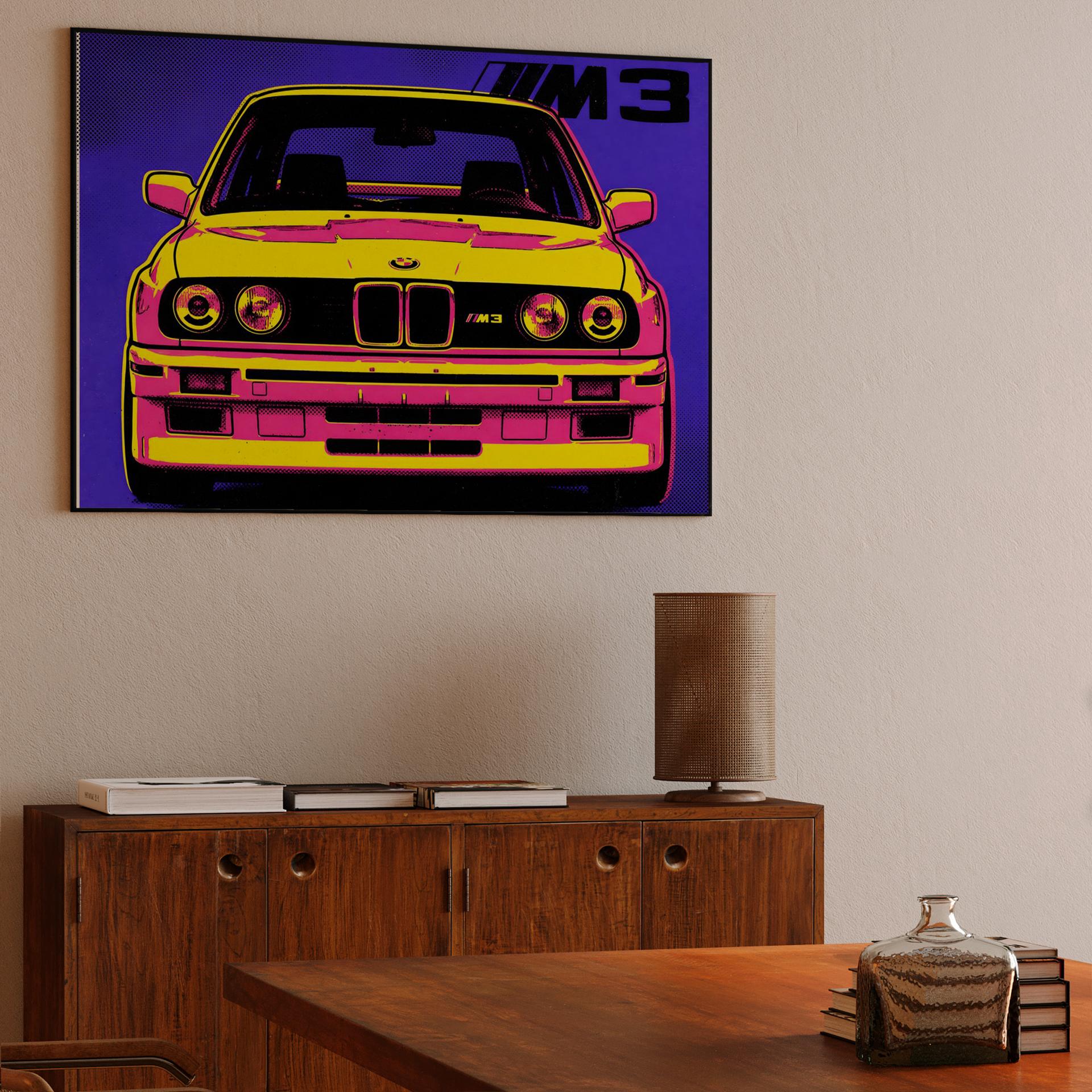 BMW E30 M3 Pop Art Front View
