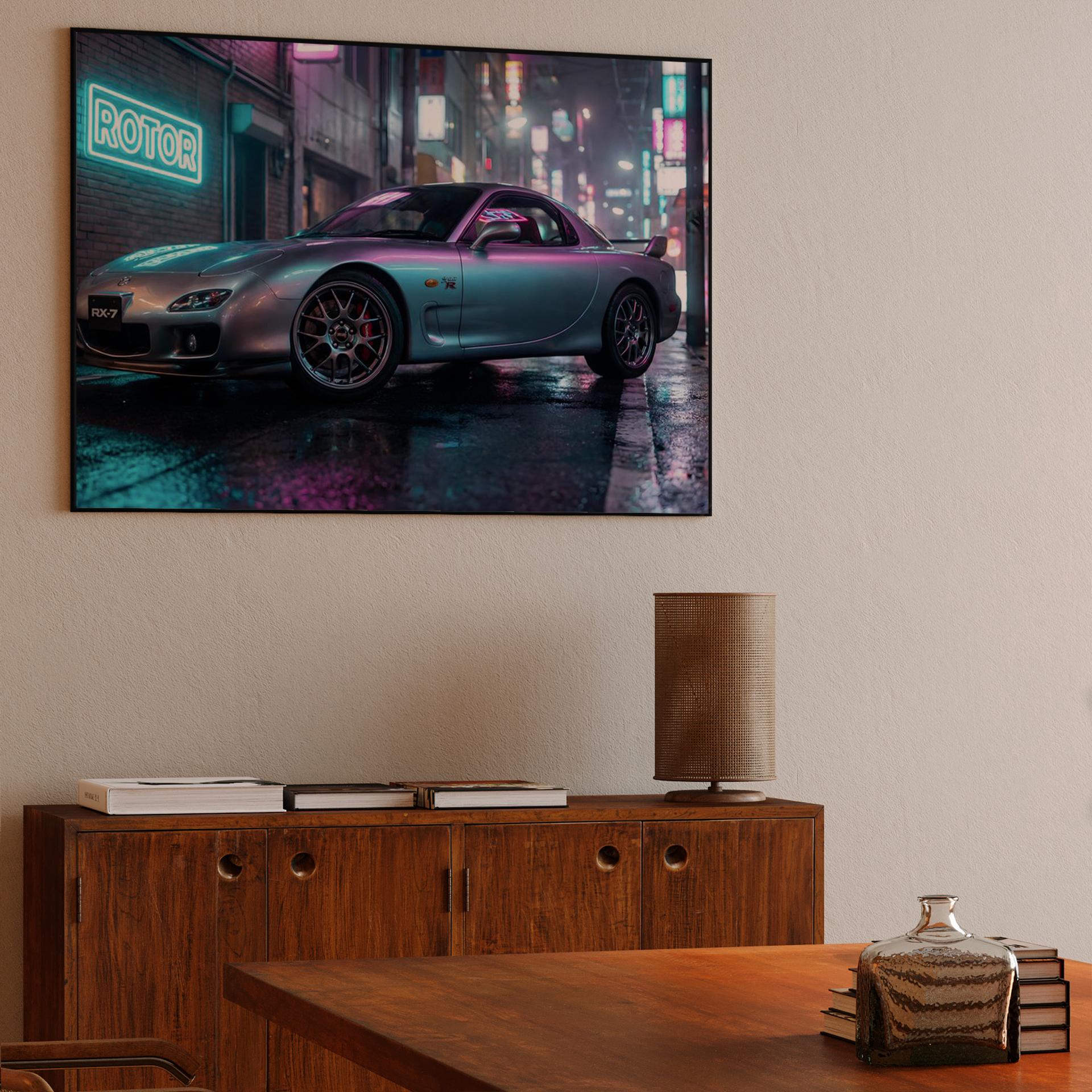 Neon Rotor: RX-7 Spirit R in Cyberpunk Tokyo