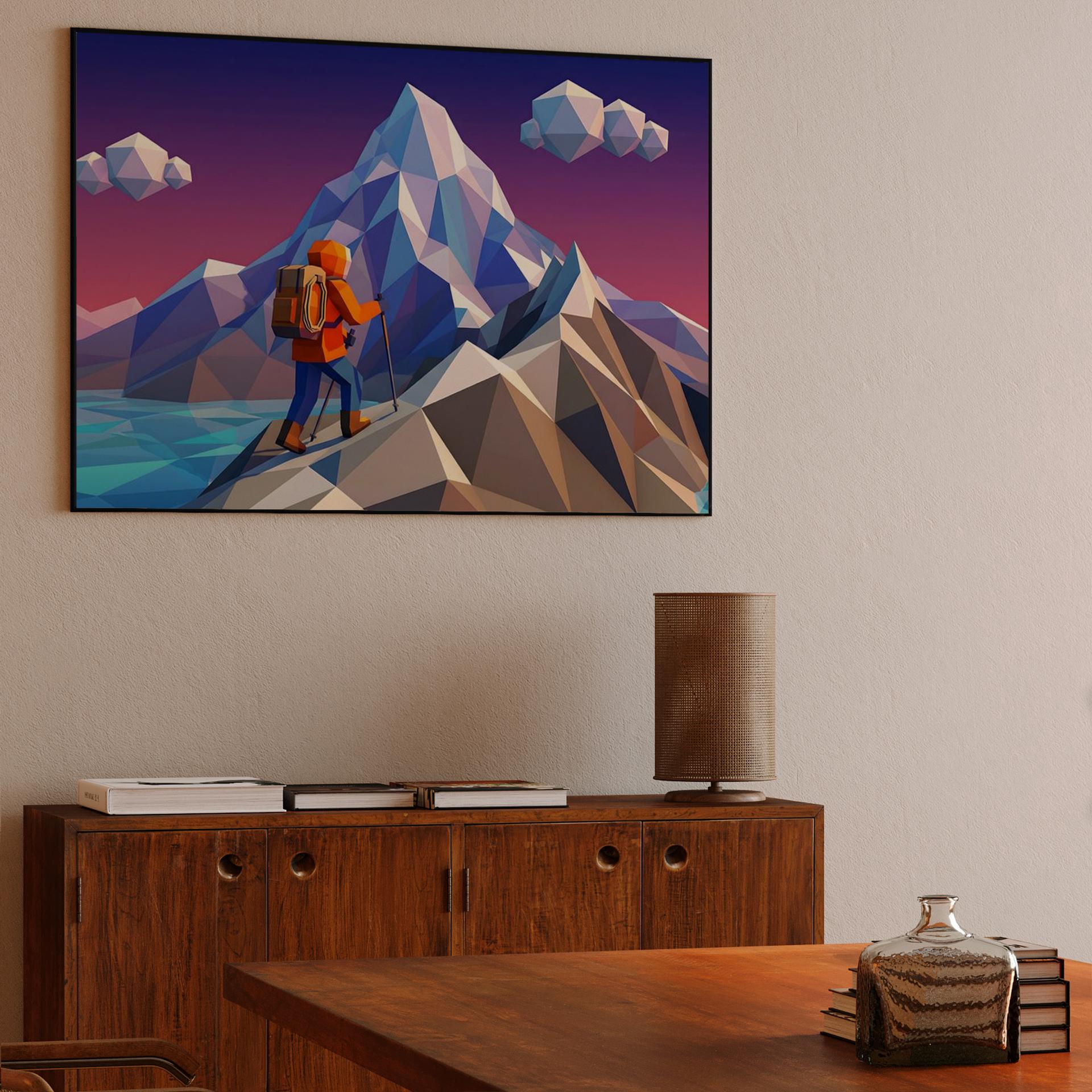 Low Poly Summit: A Geometric Mountain Journey